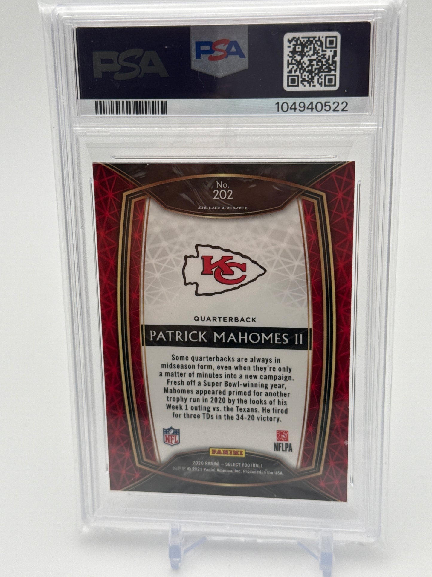 2020 Panini Select Collection - Patrick Mahomes II Club Level Silver