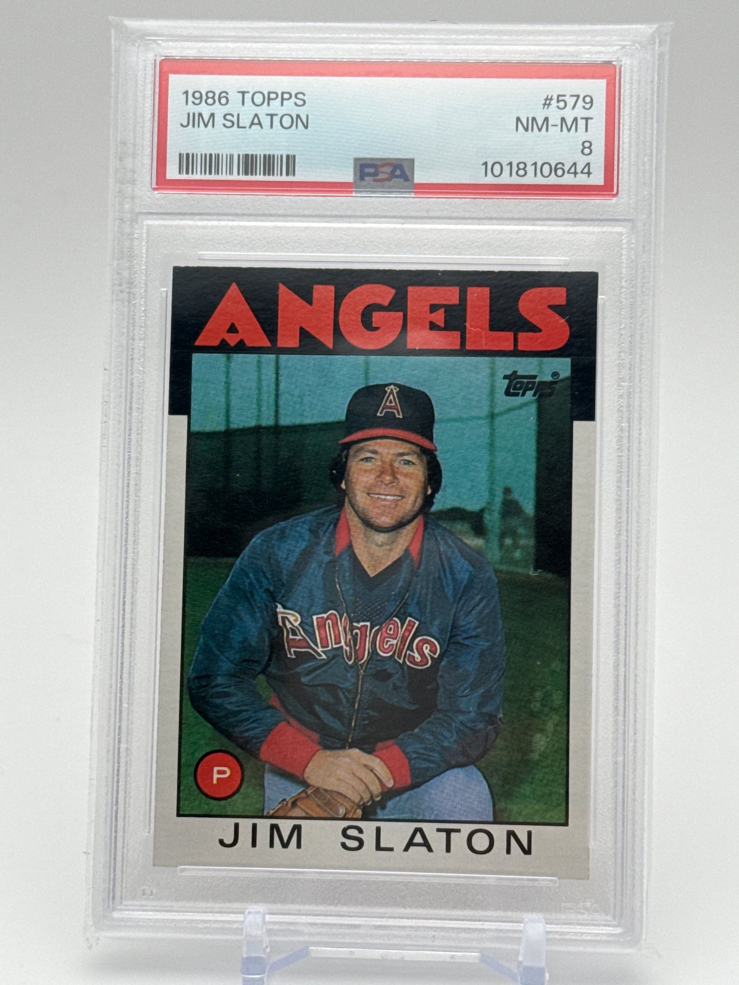 JIM SLATON LOS ANGELES ANGELS 1986 TOPPS #579 PSA 8