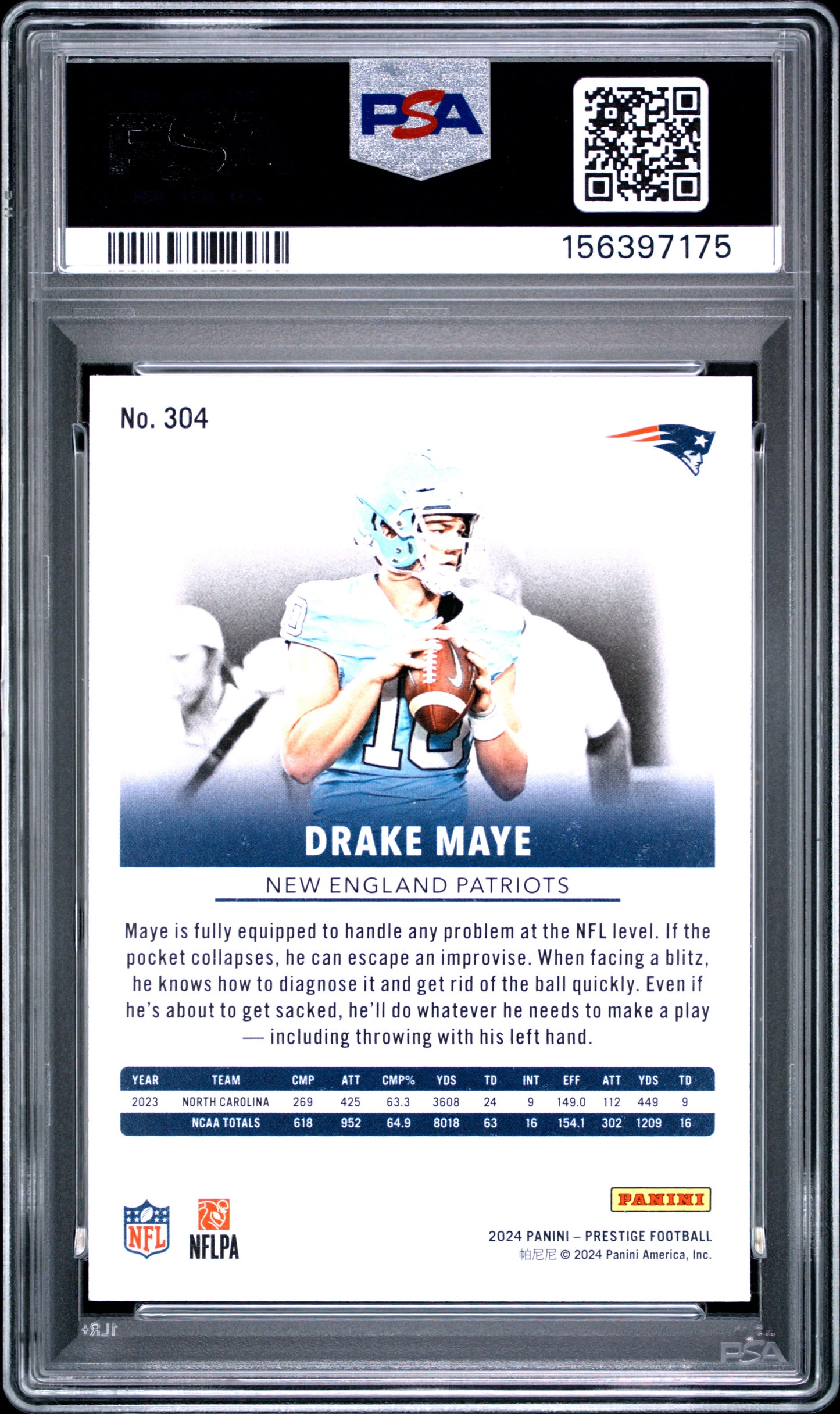 2024 Panini Prestige Hyper Xtra Points Drake Maye #304 Rookie PSA 10!๐