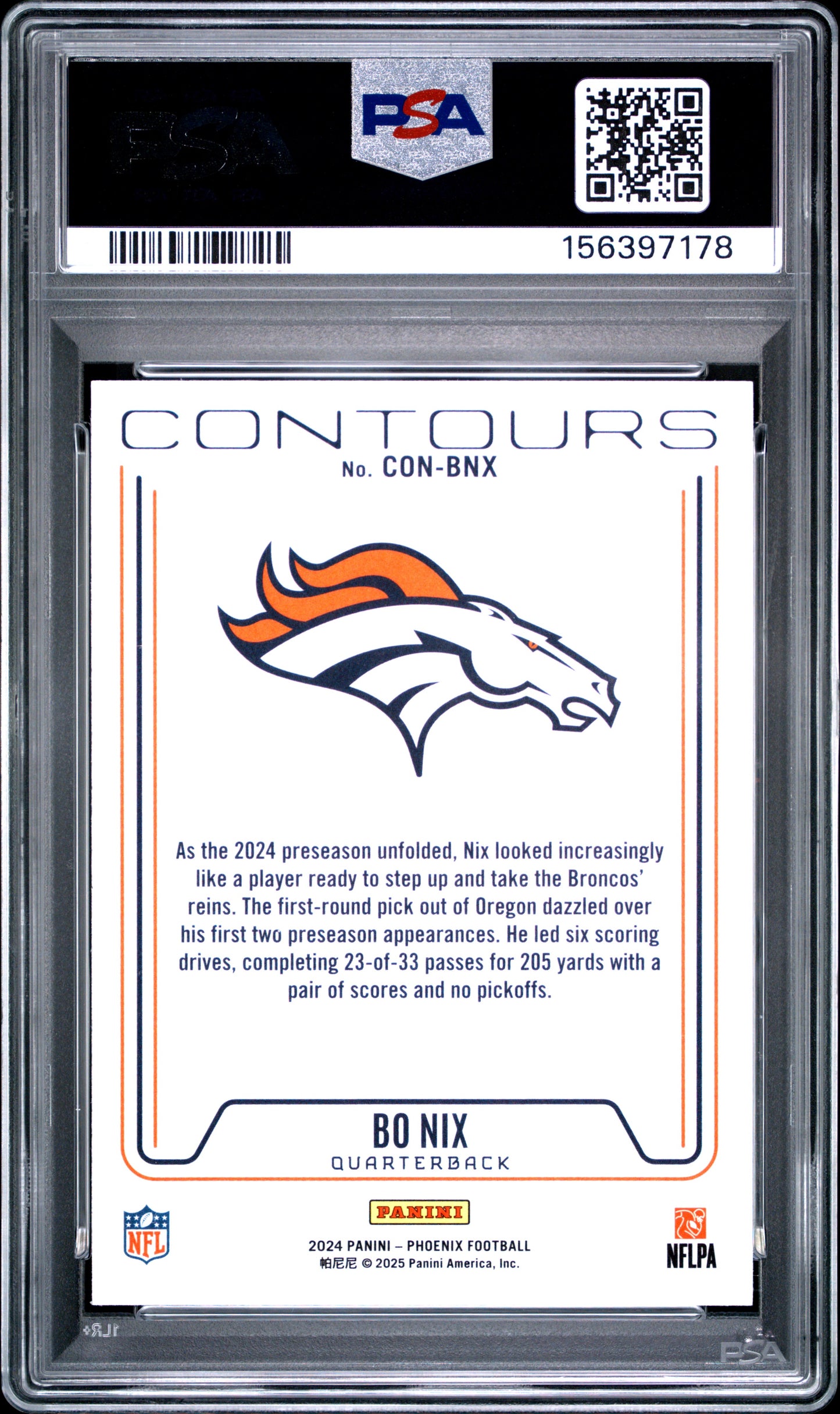 2024 PHOENIX CONTOURS HYPER BO NIX ROOKIE #CON-BNX BRONCOS PSA 9!