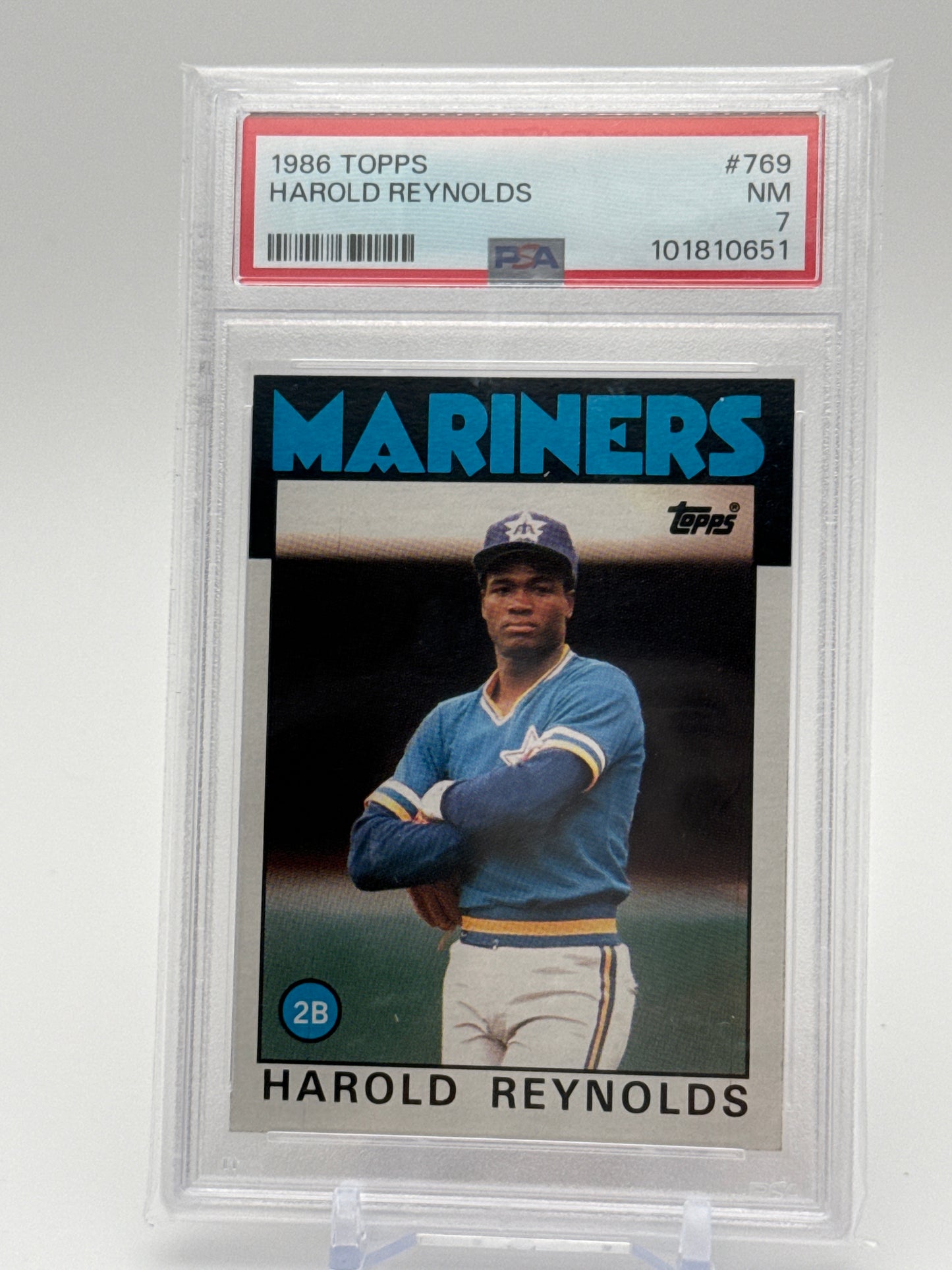 HAROLD REYNOLDS SEATTLE MARINERS 1986 TOPPS #769 PSA 7