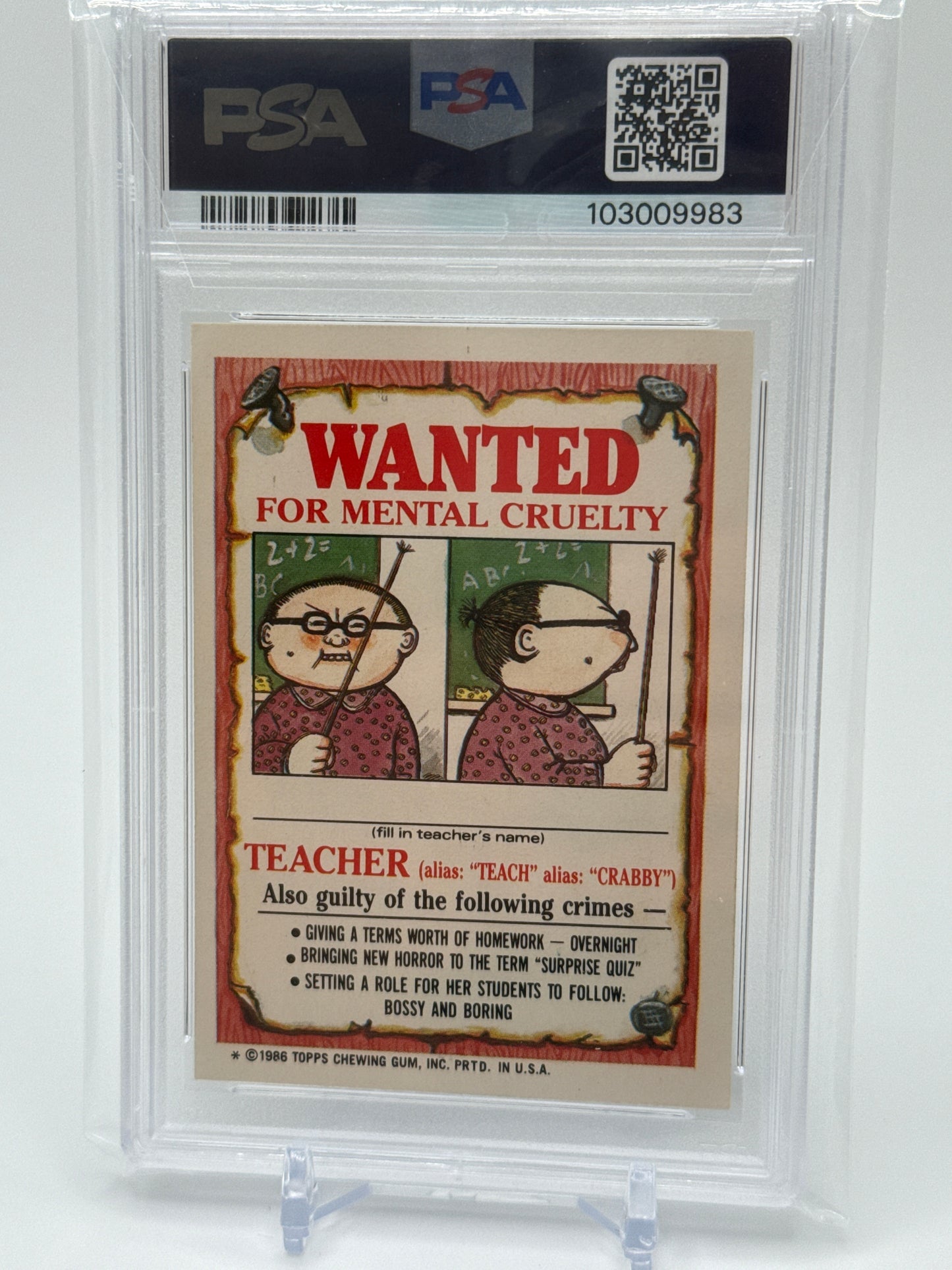 SNOOTY SAM - GARBAGE PAIL KIDS STICKERS #110a 1986 SERIES 3 PSA 5