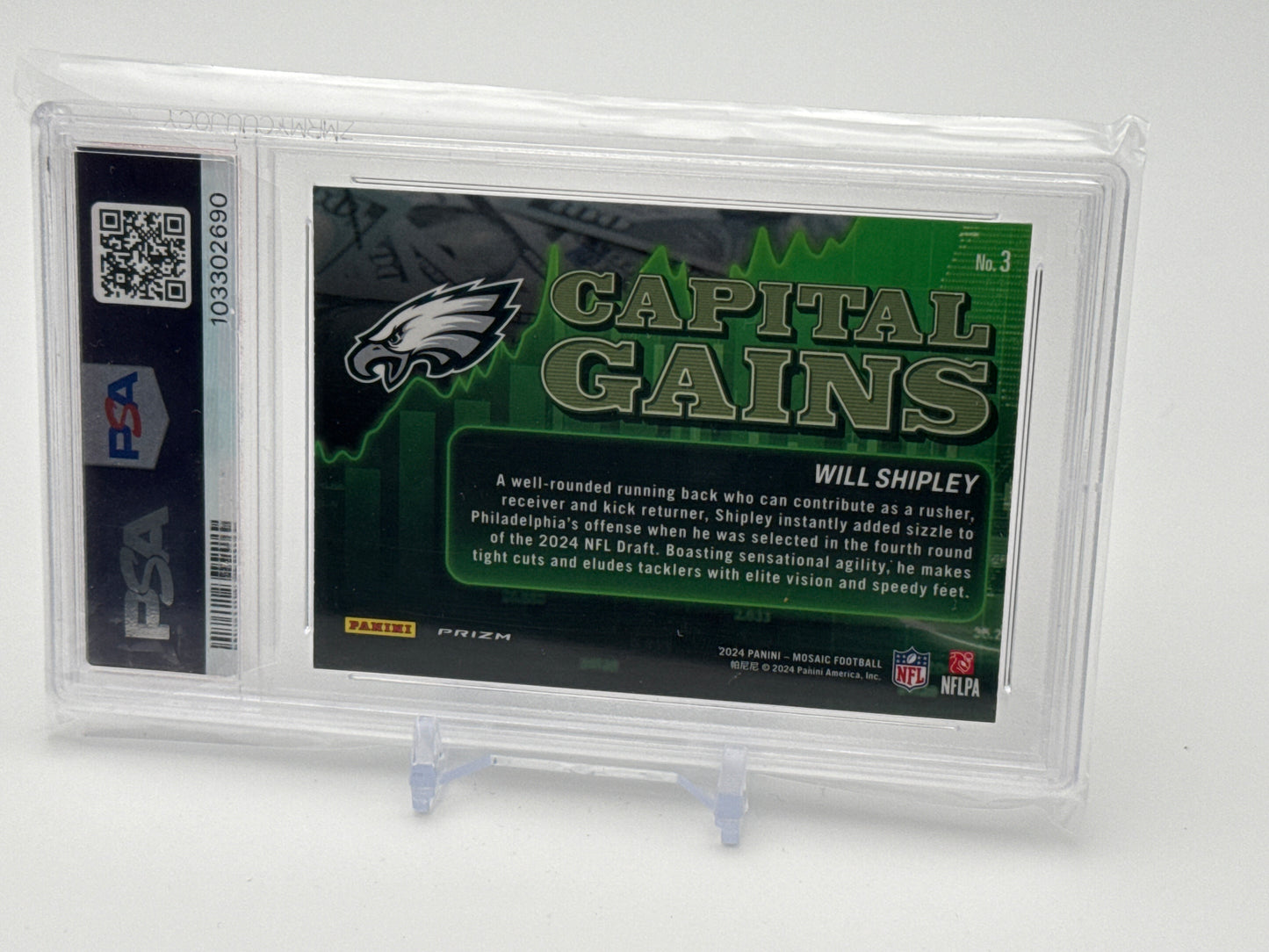 2024 Panini Mosaic Collection - Will Shipley Capital Gains