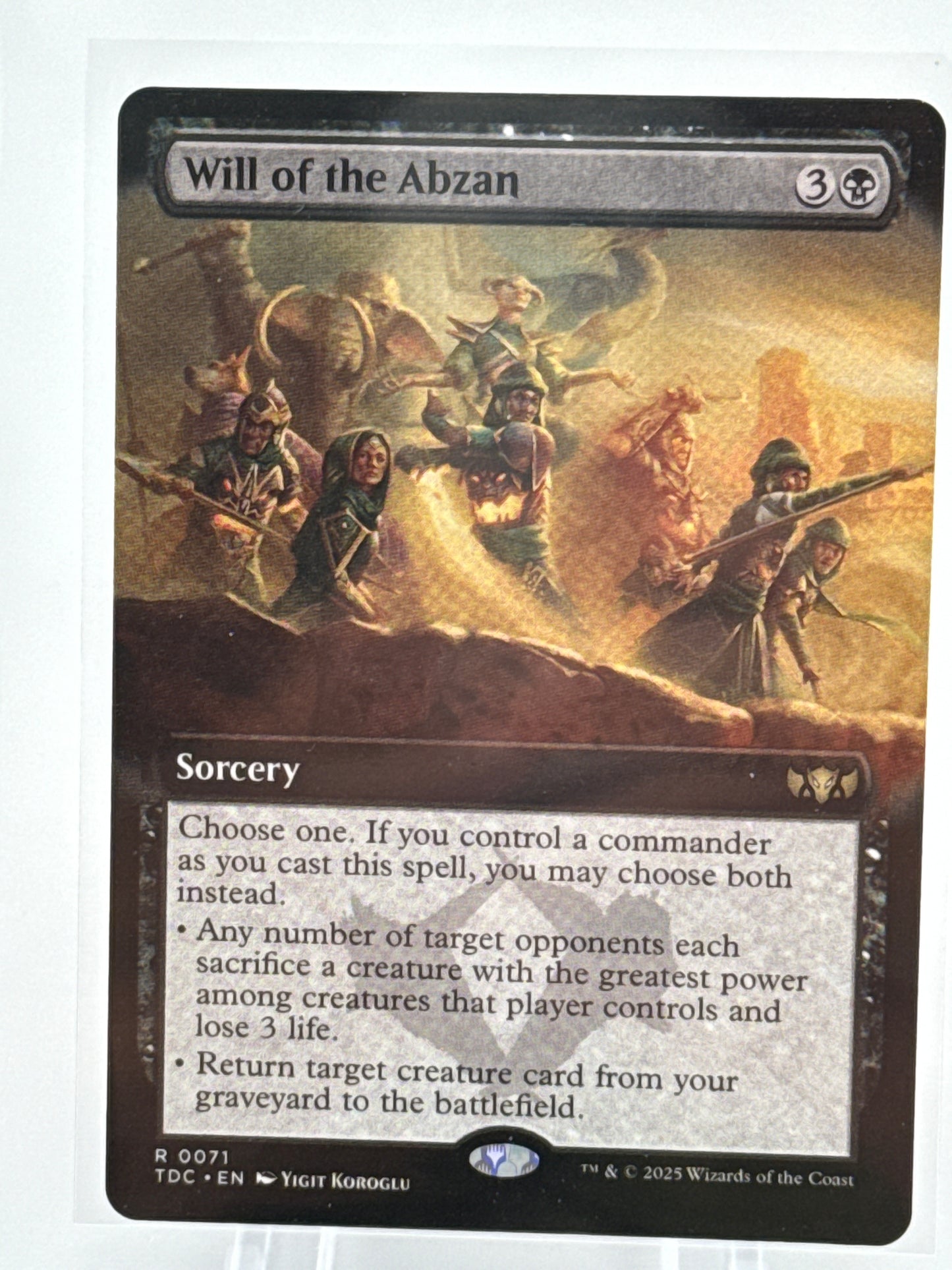 Will of the Abzan Borderless 0071 Magic the Gathering Tarkir Dragonstorm