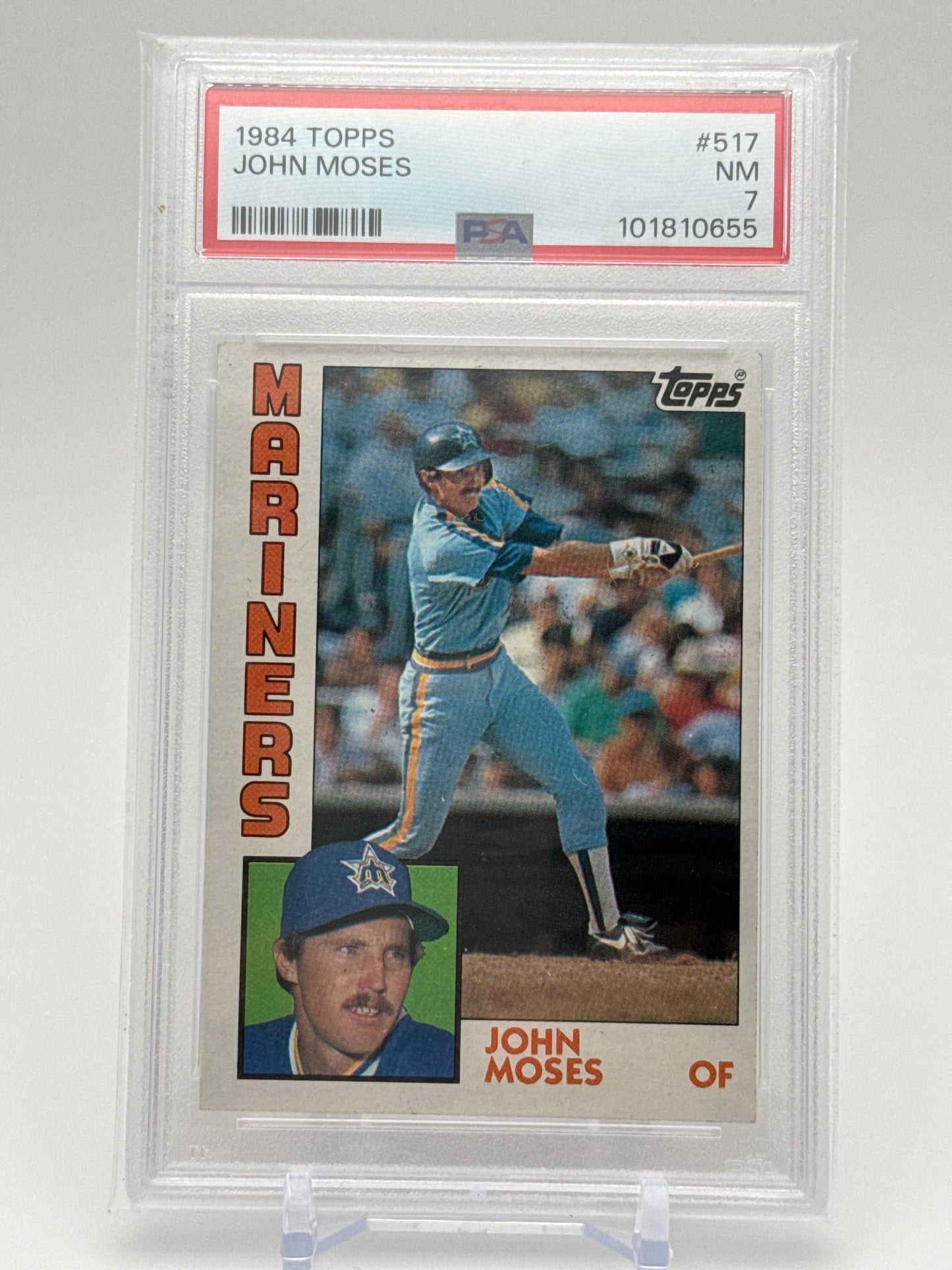 JOHN MOSES SEATTLE MARINERS 1984 TOPPS #517 PSA 7
