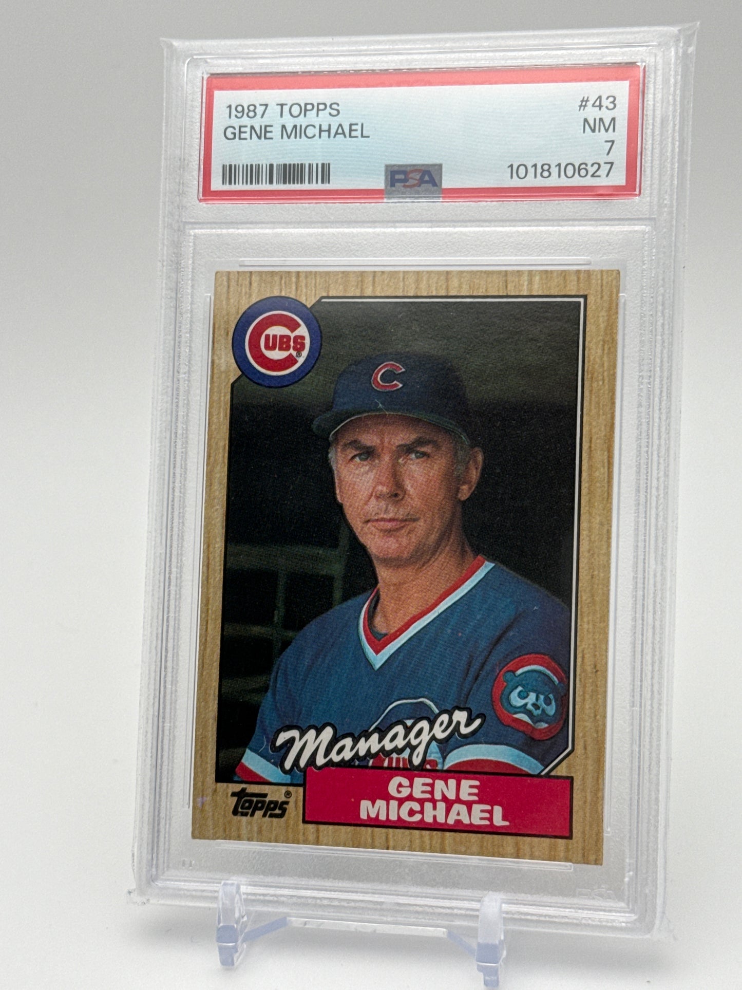 GENE MICHAEL CHICAGO CUBS 1987 TOPPS #43 PSA 7
