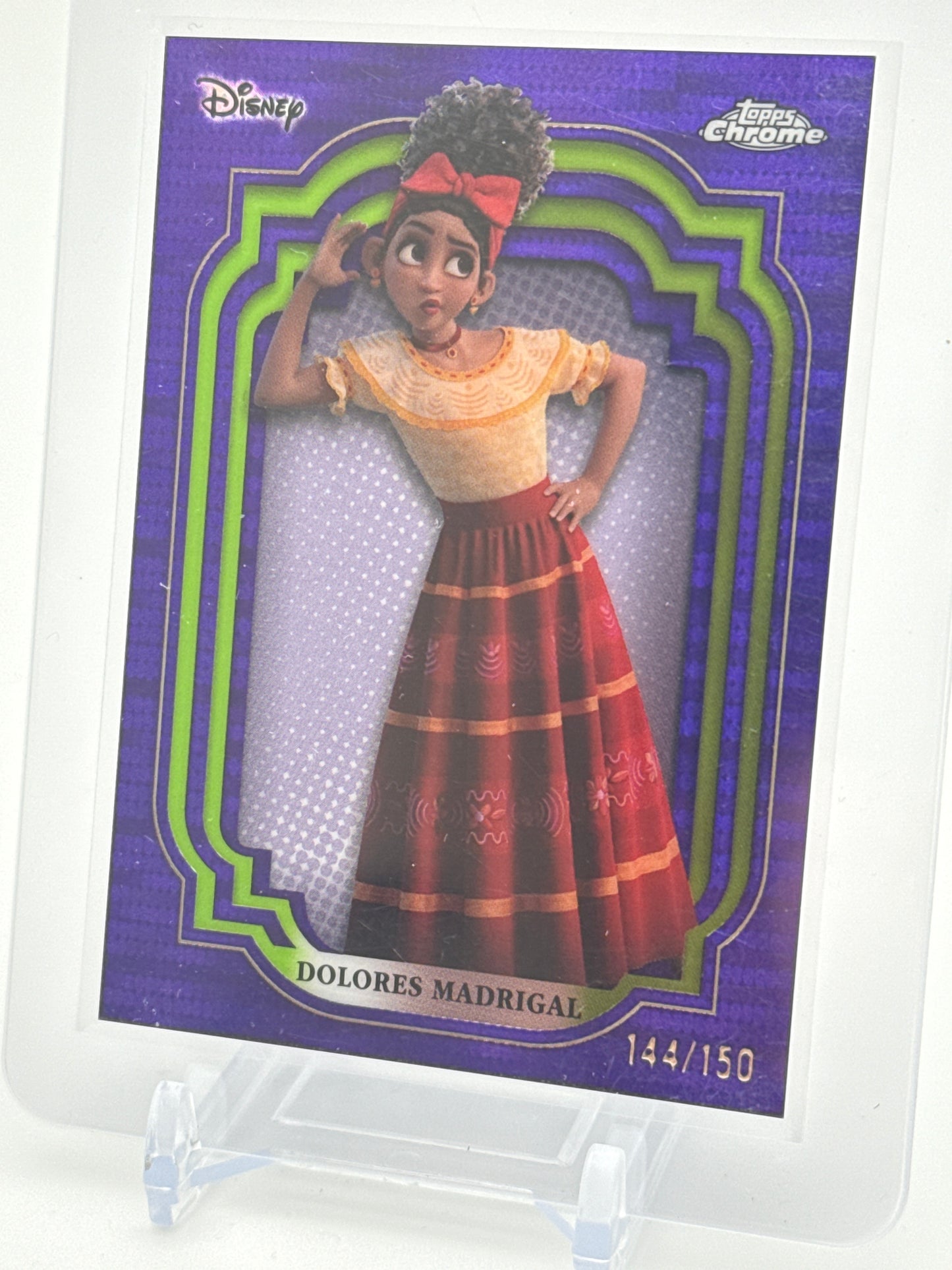 2024 Topps Chrome Disney - Dolores Madrigal Purple and Green Pulsar 144/150