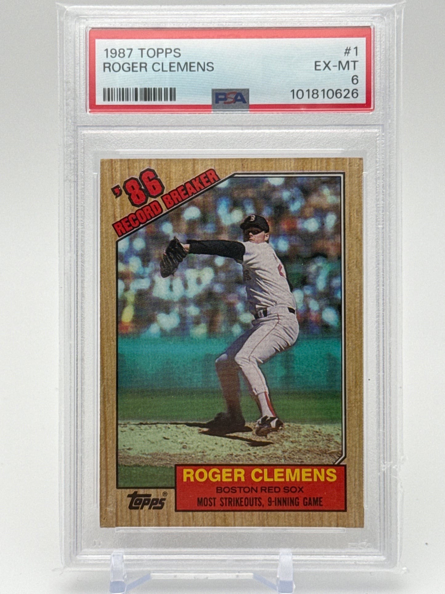 ROGER CLEMENS BOSTON RED SOX 1987 TOPPS #1 PSA 6