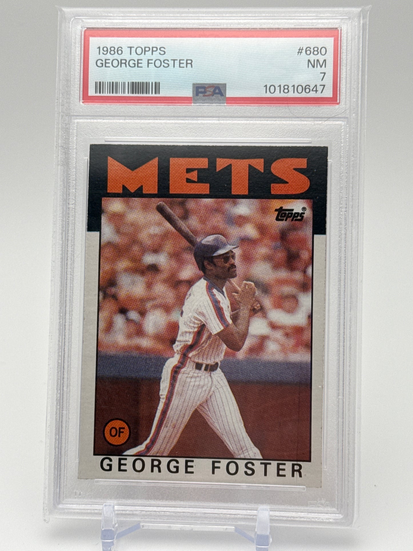 GEORGE FOSTER NEW YORK METS 1986 TOPPS #680 PSA 7