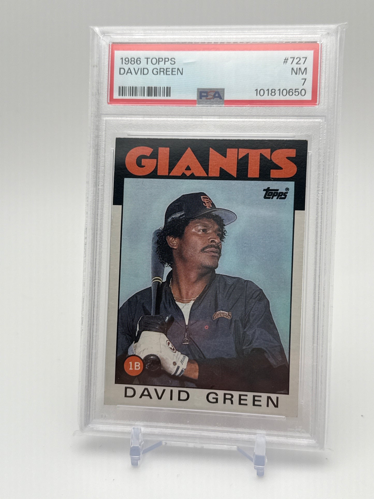 DAVID GREEN NEW YORK GIANTS 1986 TOPPS #727 PSA 7