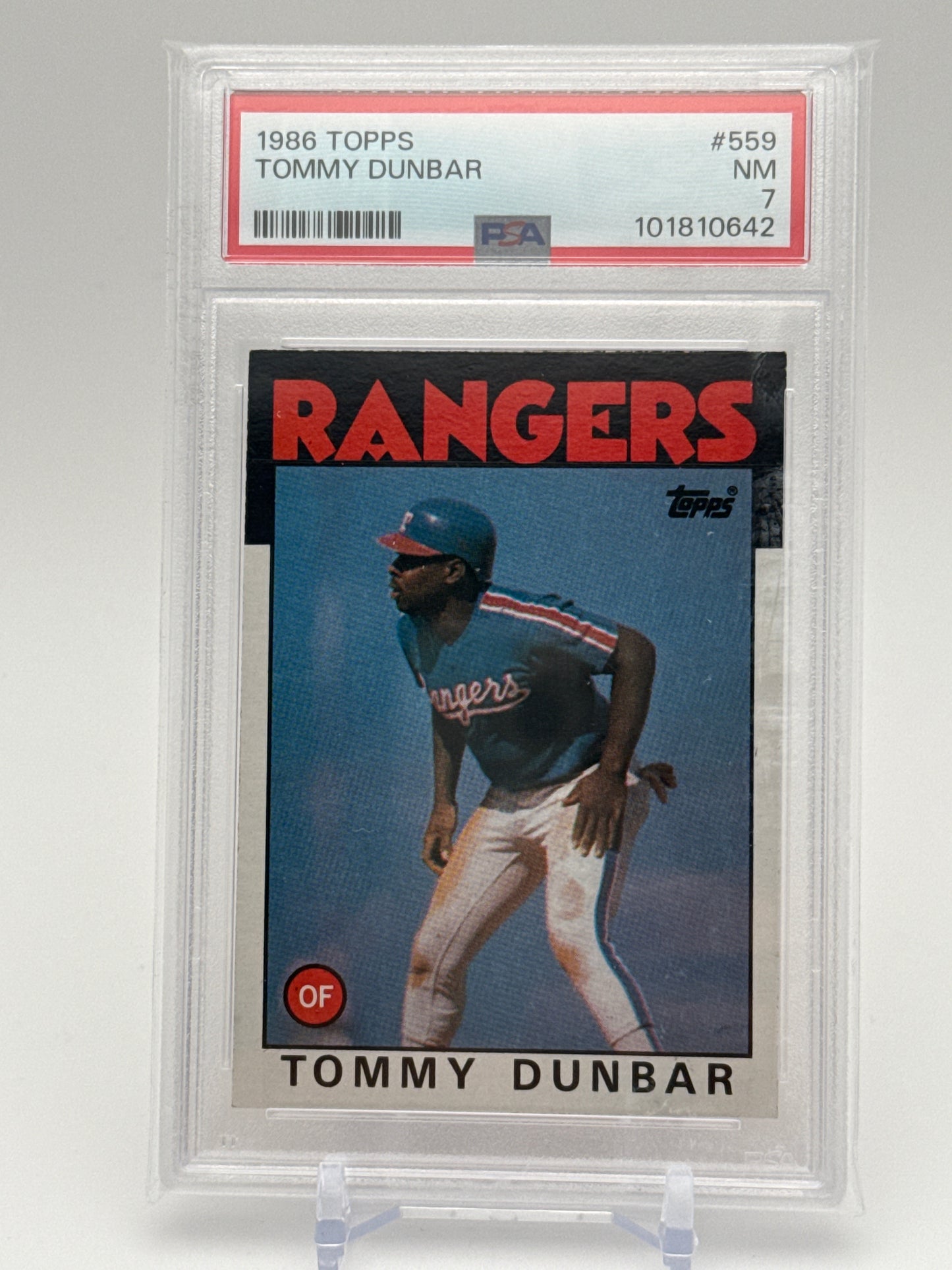 TOMMY DUNBAR NEW YORK RANGERS 1986 TOPPS #559 PSA 7