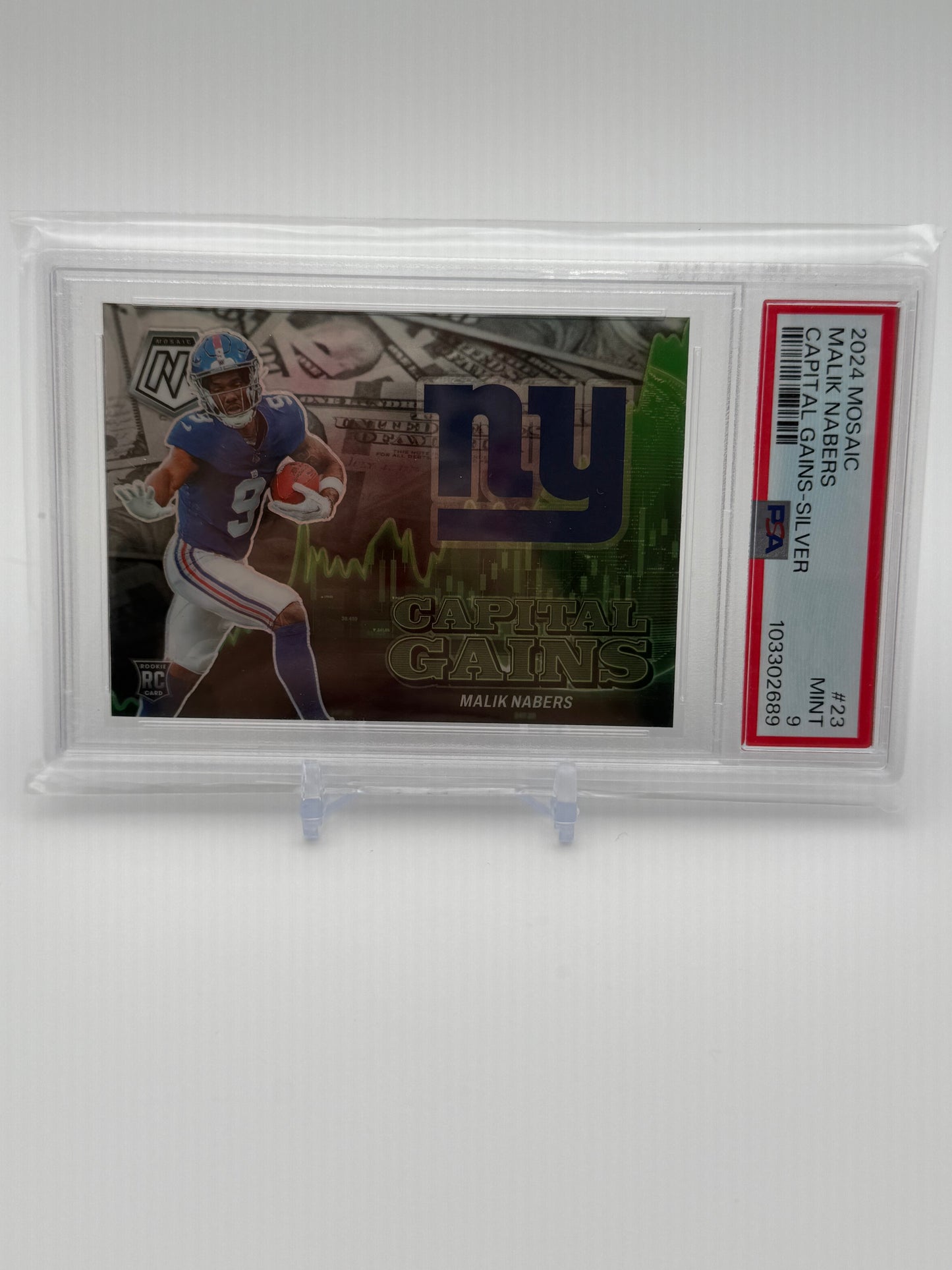 2024 Panini Mosaic Collection - Malik Nabers Capital Gains Silver Prism