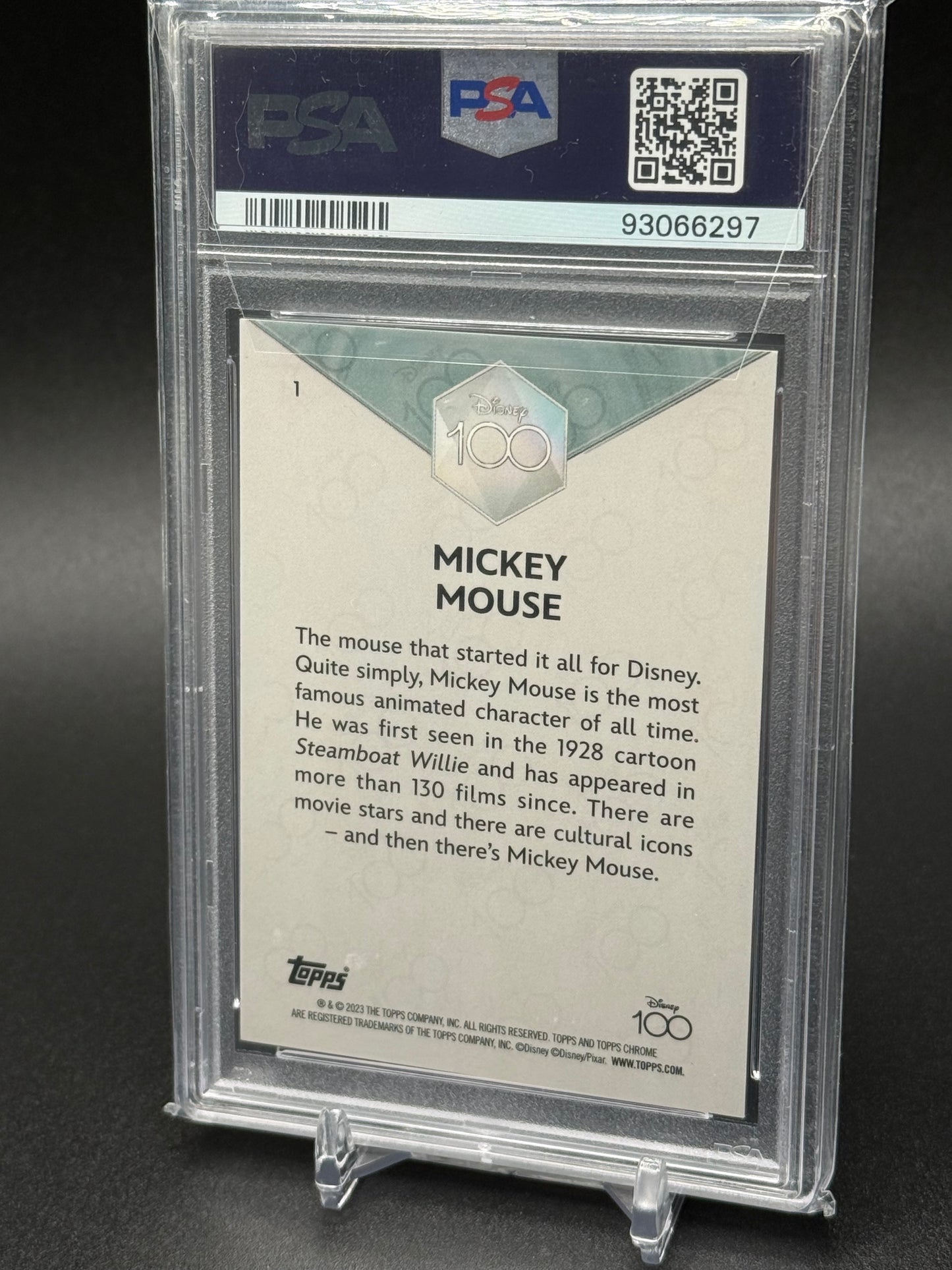 2023 Topps Disney 100 Chrome - Mickey Mouse Pink /399 PSA 9
