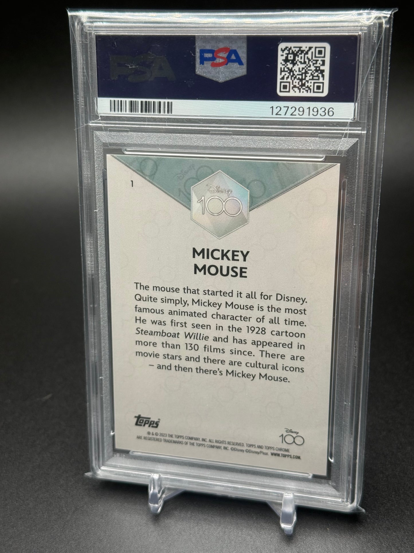 2023 Topps Disney 100 Chrome - Mickey Mouse Pink /399 PSA 9
