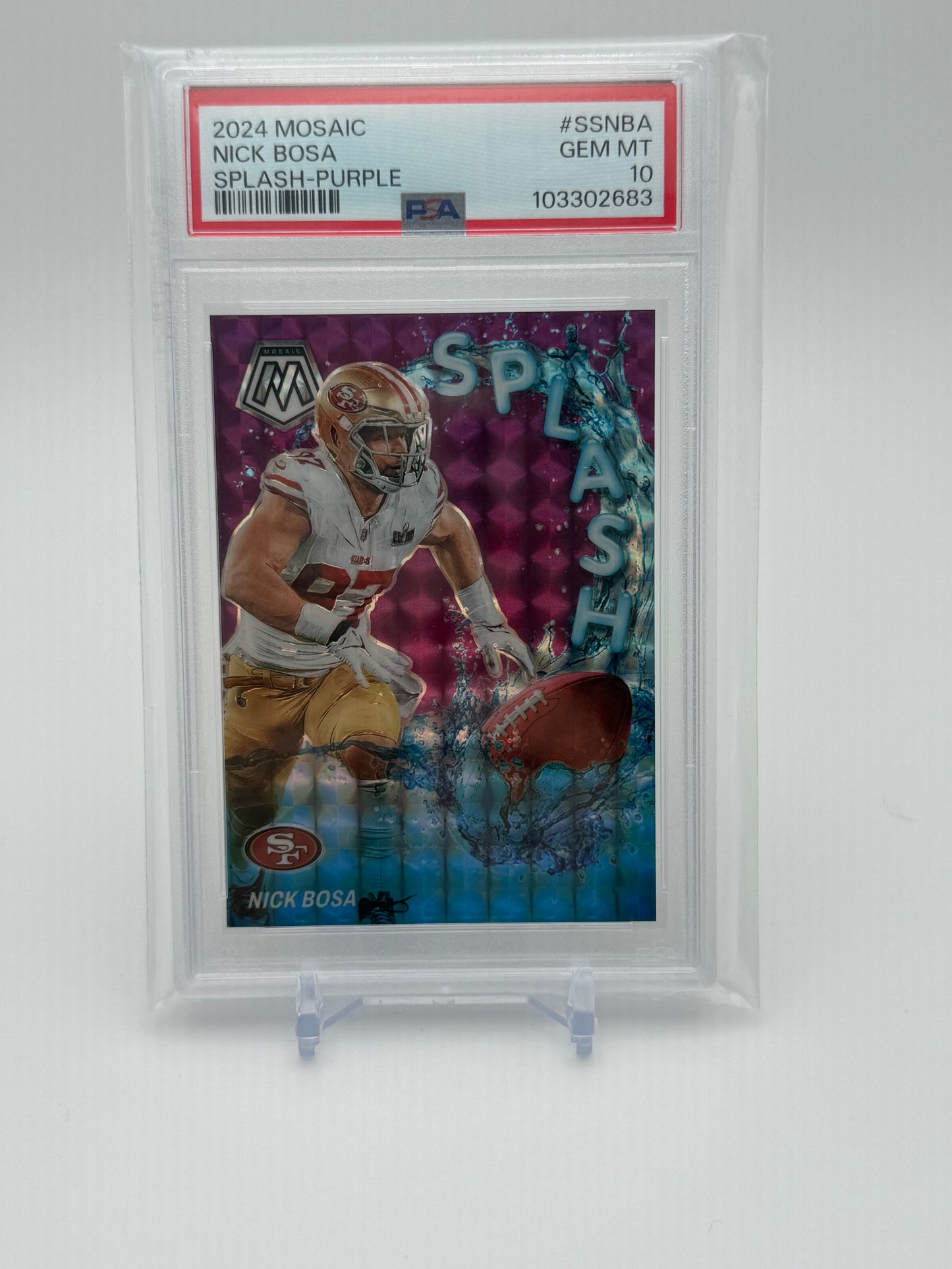 2024 Panini Mosaic Collection - Nick Bosa Splash Purple Prizm 40/49