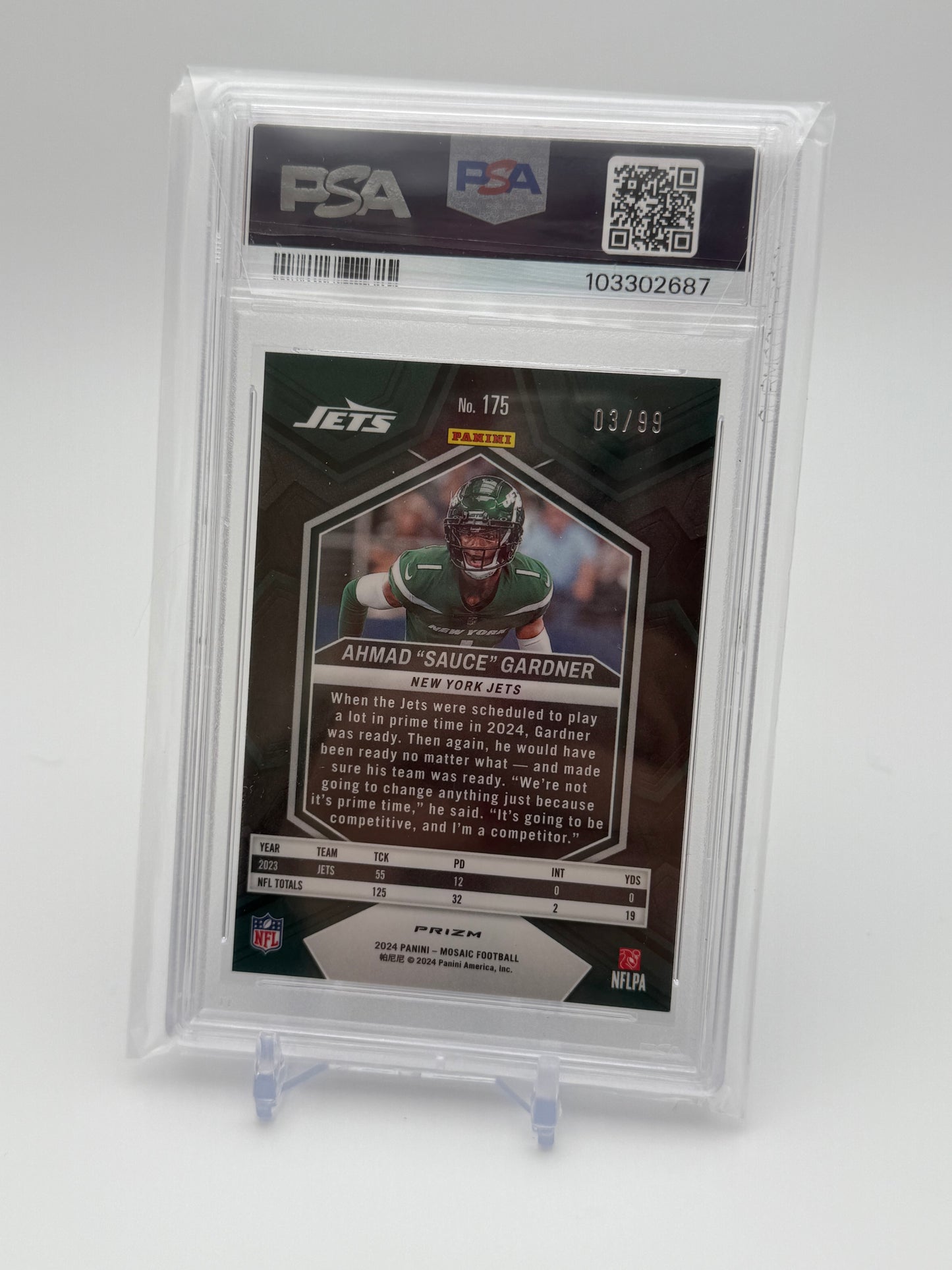 2024 Panini Mosaic Collection - Sauce Gardner Blue Prizm 03/99