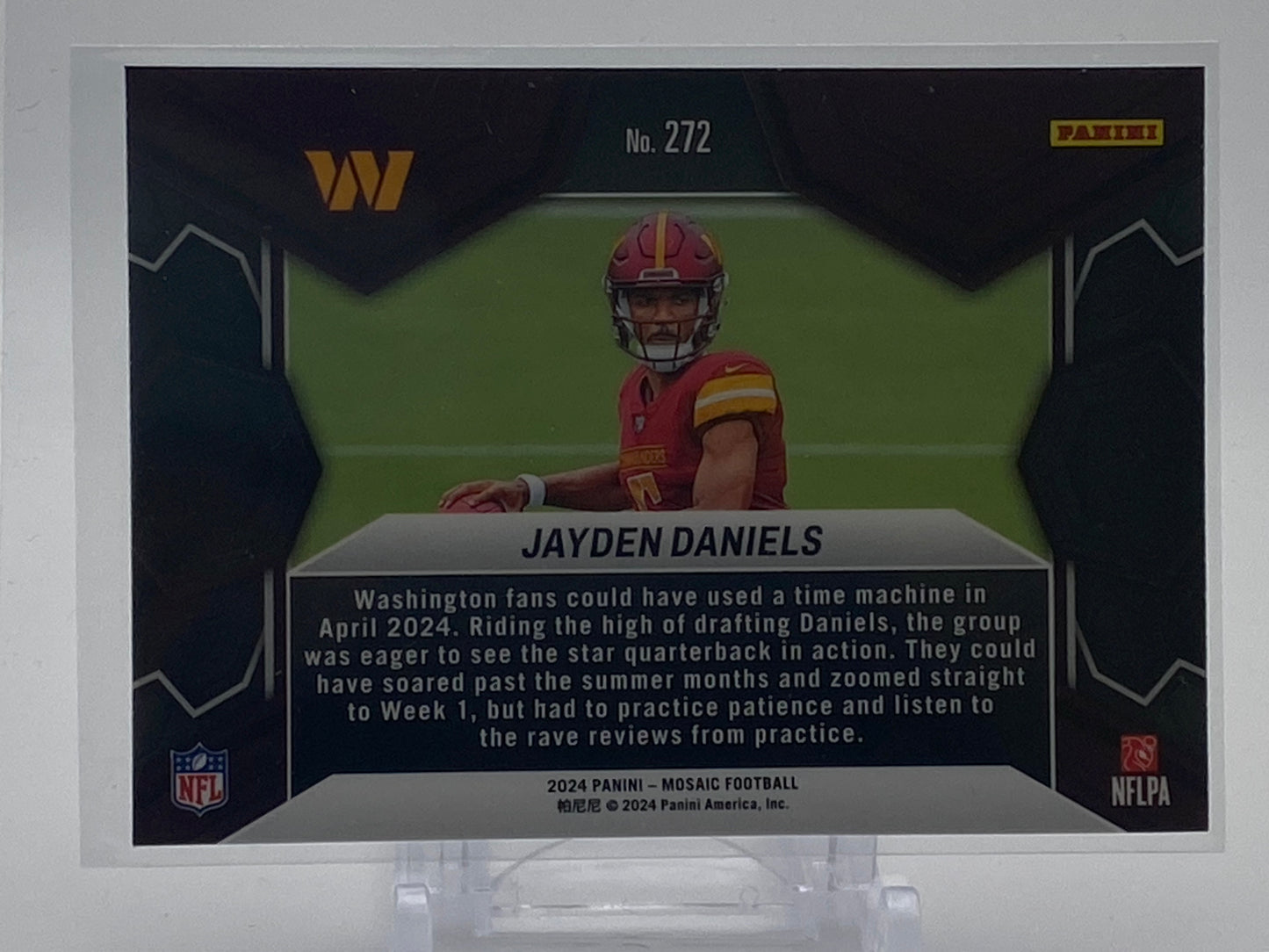 Jayden Daniels 2024 #272 Panini Mosaic - Rookie NFL Debut Card