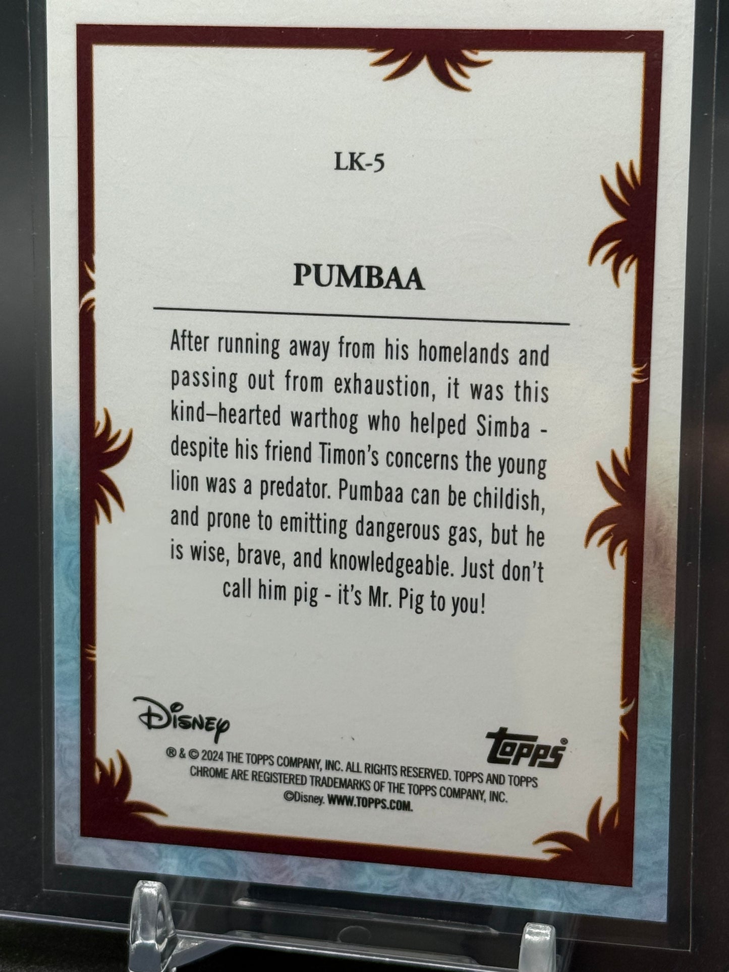 2024 Topps Chrome Disney - Pumbaa LK-5 30Th Anniversary