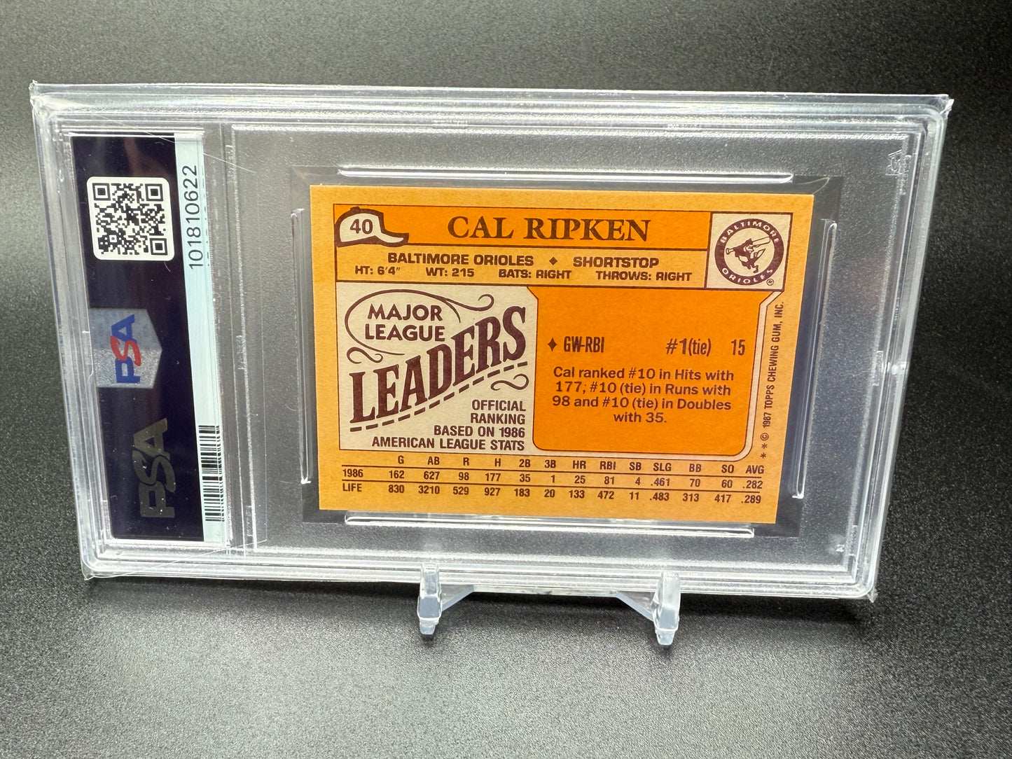 CAL RIPKEN JR, BALTIMORE ORIOLES - 1986 & 1987 TOPPS PSA 7, 6 - SET