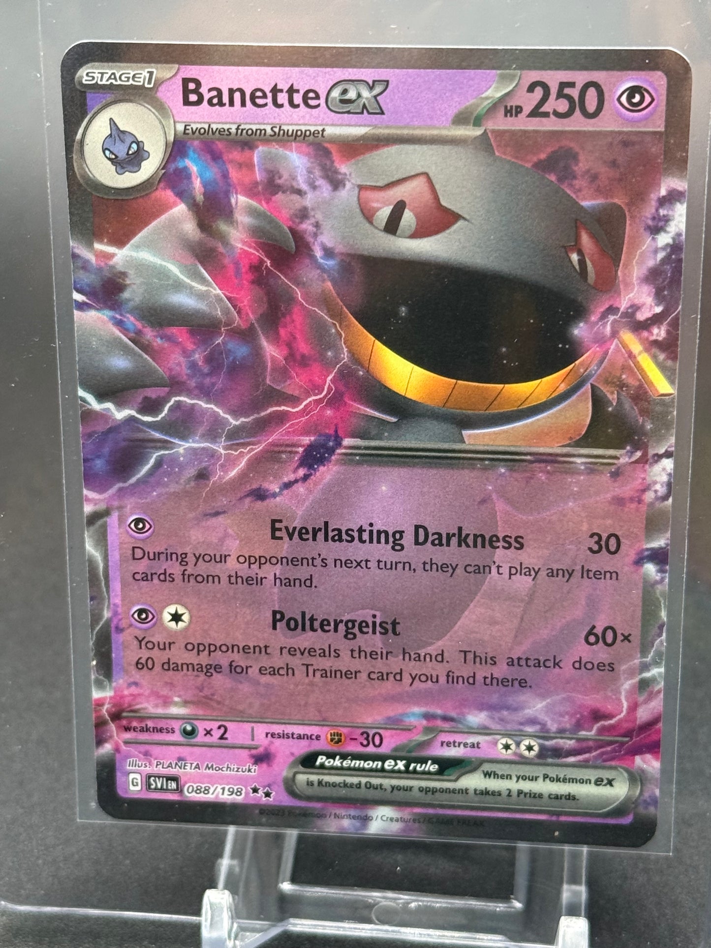 Pokemon Scarlet and Violet Card -Banette EX Holo 088/198