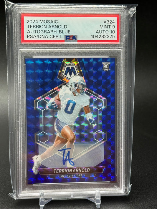 2024 Panini Mosaic Collection - Terrion Arnold Auto - Blue Mosaic 43/99