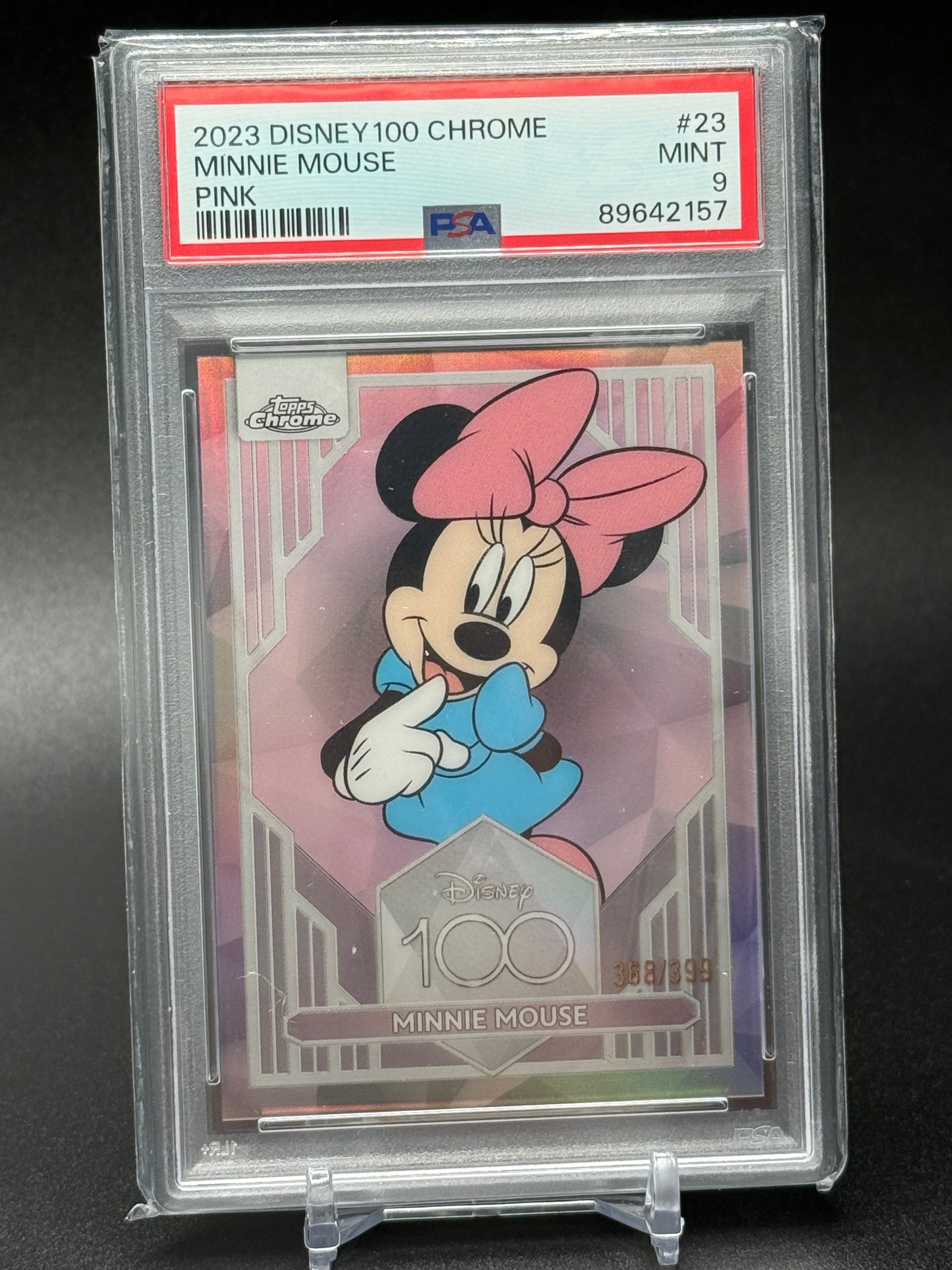 Minne girl （2023） 2023 Topps Disney 100 Chrome - Minnie Mouse Pink 368/399 PSA 9