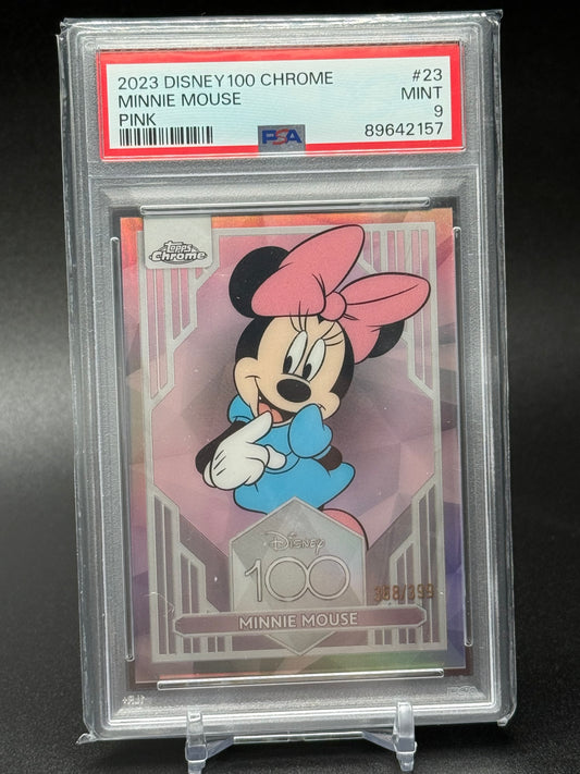 2023 Topps Disney 100 Chrome - Minnie Mouse Pink 368/399 PSA 9