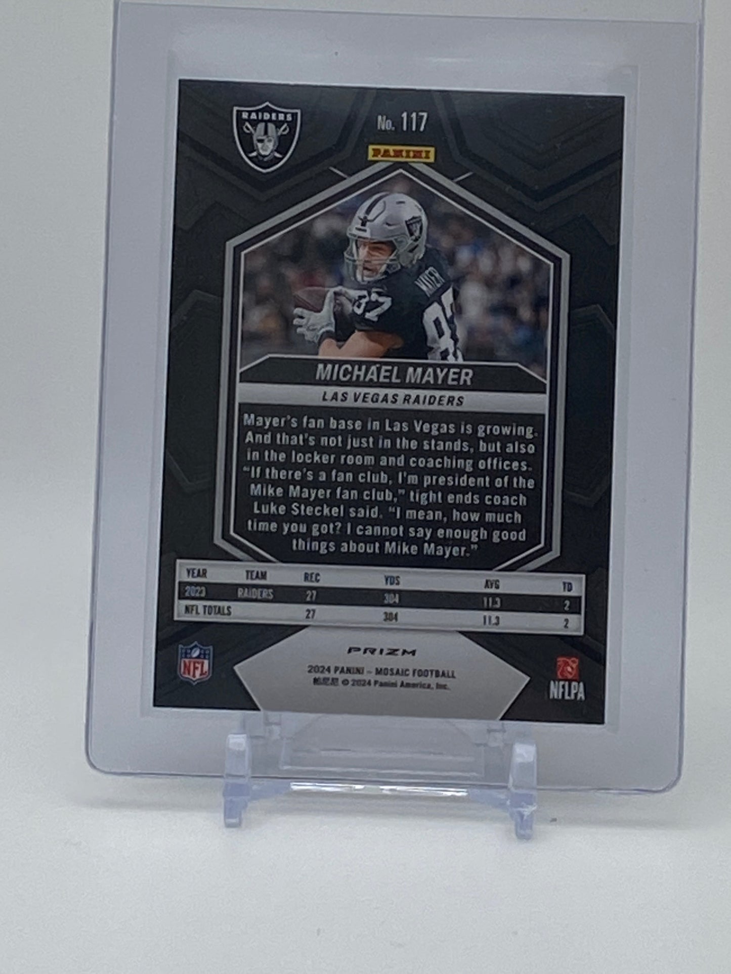 Michael Mayer Silver Prizm #117 2024 Panini Mosaic Football