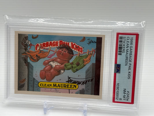 CLEAN MAUREEN - GARBAGE PAIL KIDS STICKERS #242a  1986 SERIES 6 PSA 8