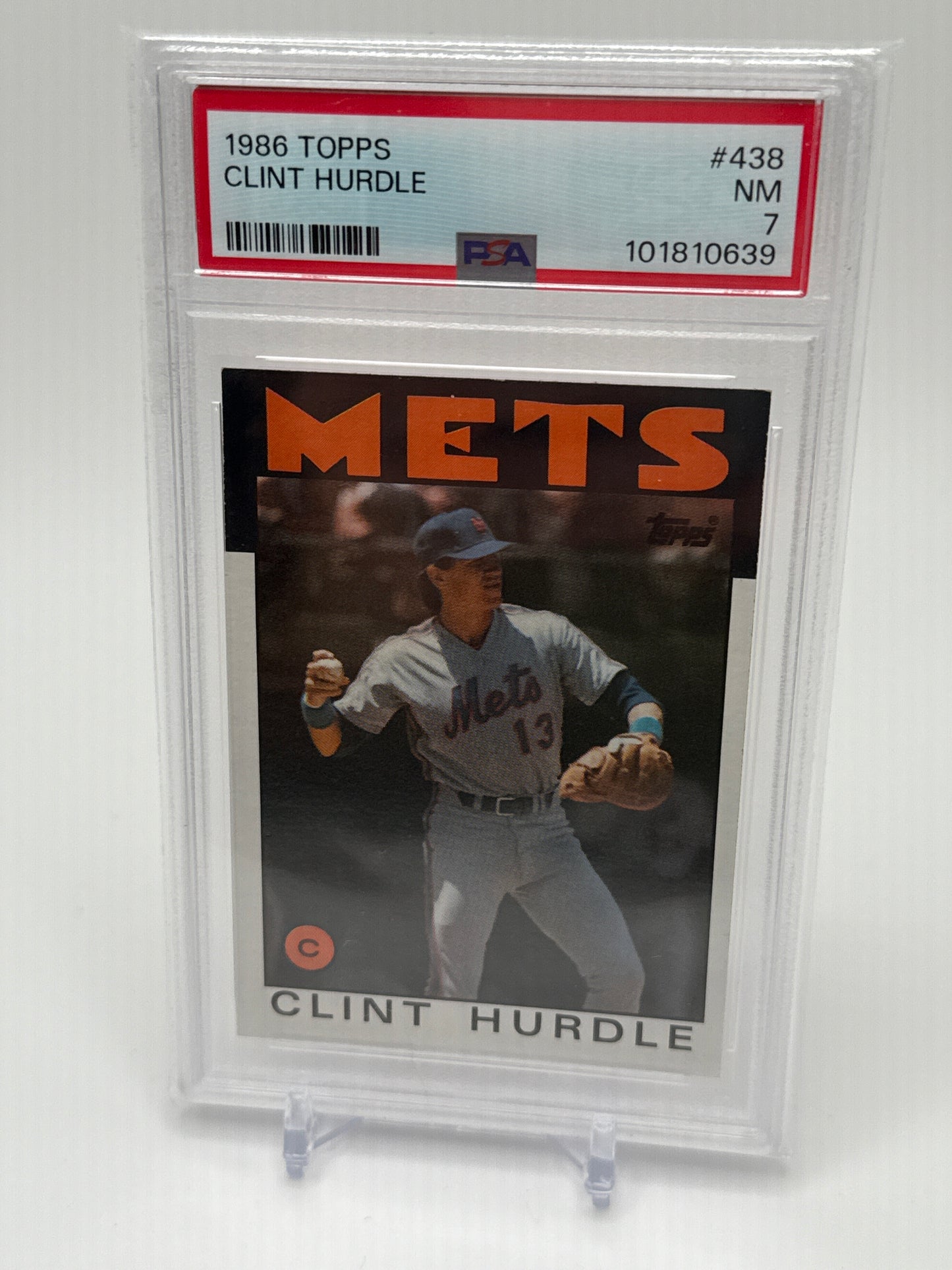 CLINT HURDLE NEW YORK METS 1986 TOPPS #438 PSA 7