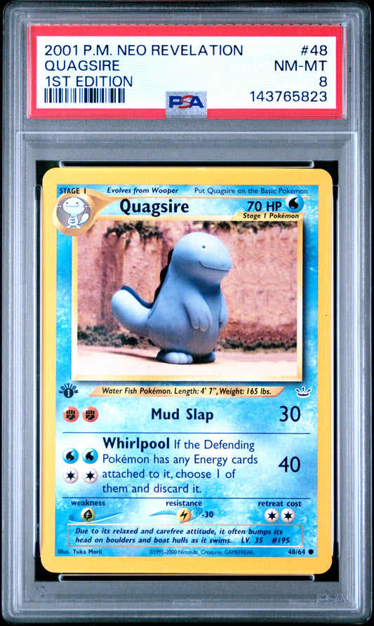 2001 POKEMON NEO REVELATION 48 QUAGSIRE 1ST EDITION PSA 8!!
