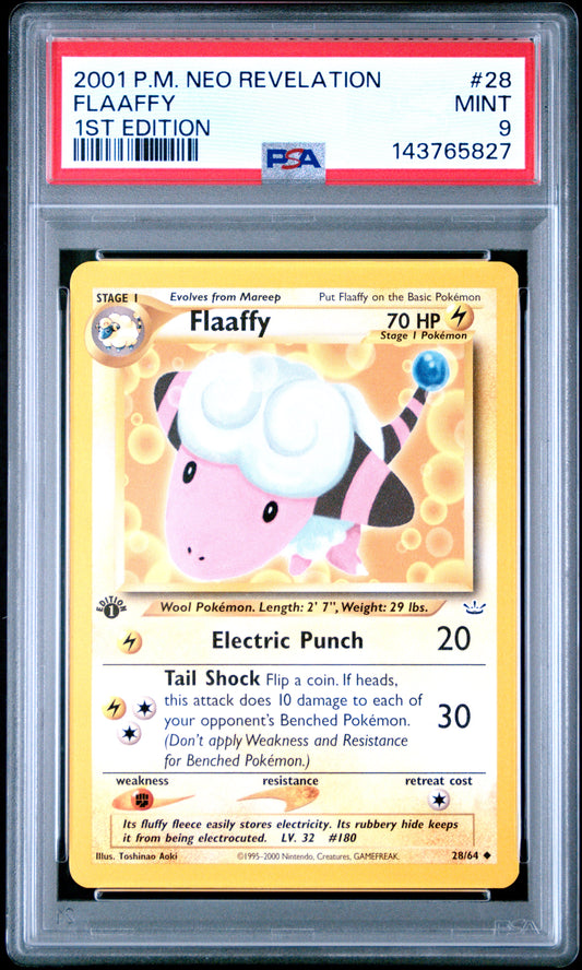 2001 POKEMON NEO REVELATION 28 FLAAFFY 1ST EDITION PSA 9!!