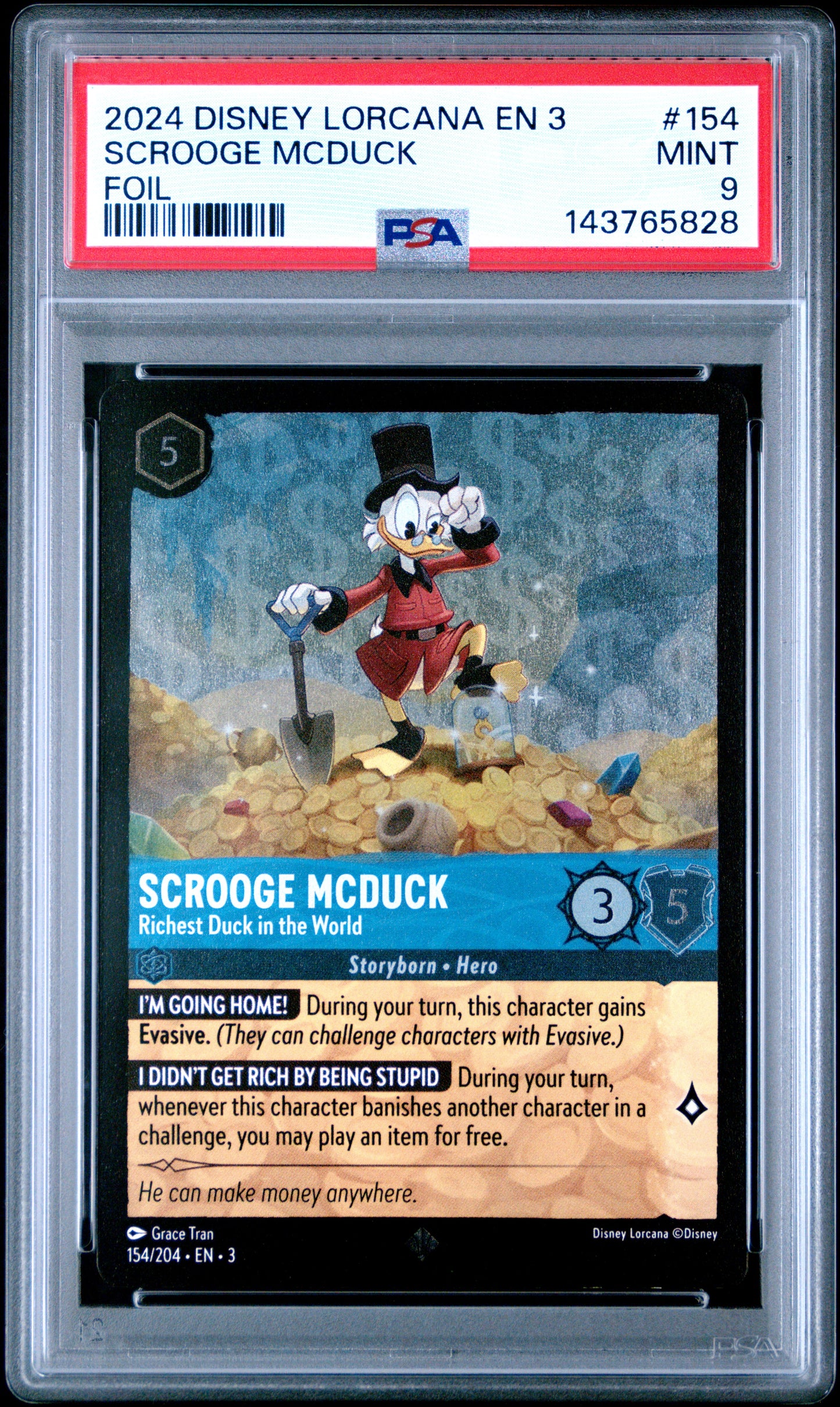 2024 DISNEY LORCANA EN 3-INTO THE INKLANDS FOIL #154 SCROOGE MCDUCK PSA 9