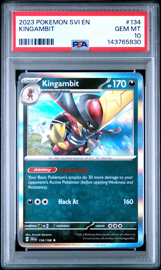 2023 POKEMON SVI EN-SCARLET & VIOLET 134 KINGAMBIT PSA 10!💎