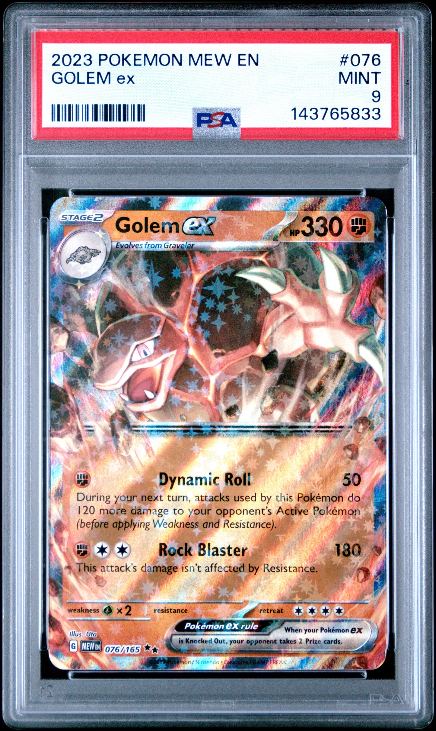 2023 POKEMON SV MEW EN #076 GOLEM EX PSA 9