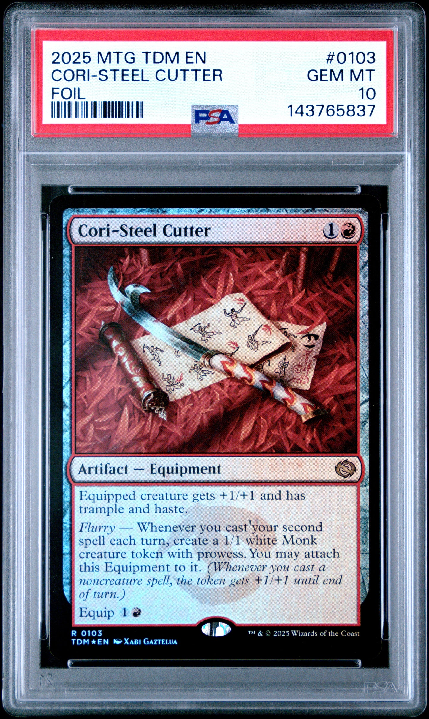 2025 MAGIC THE GATHERING TARKIR: DRAGONSTORM CORI-STEEL CUTTER 103 FOIL PSA 10💎