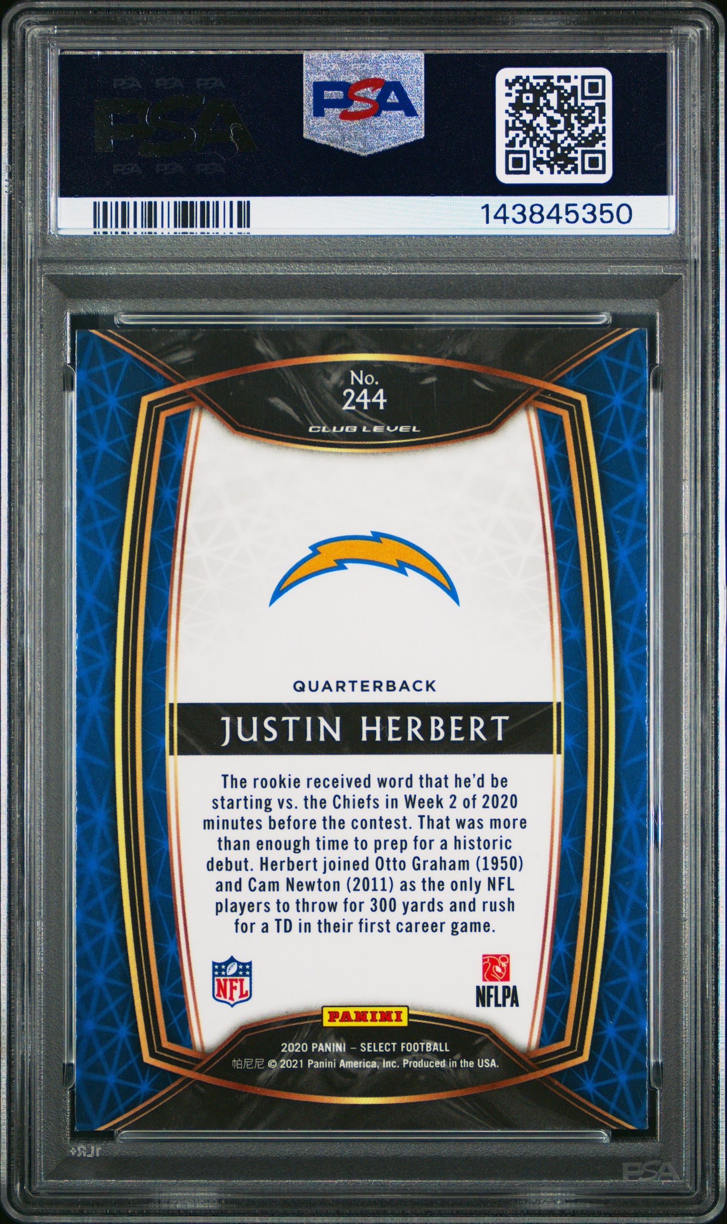 2020 Panini Select Collection - Justin Herbert RC #244