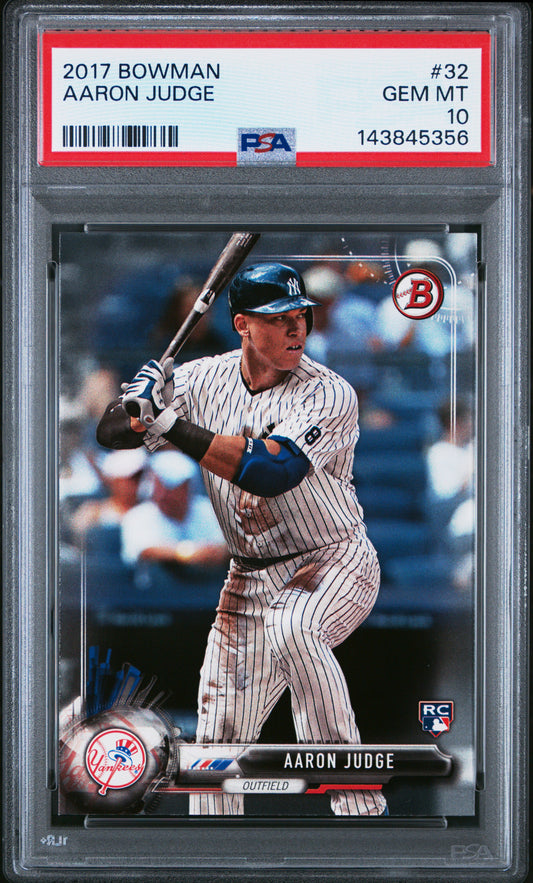 2017 Bowman #32 Aaron Judge, NY Yankees Rookie RC PSA 10