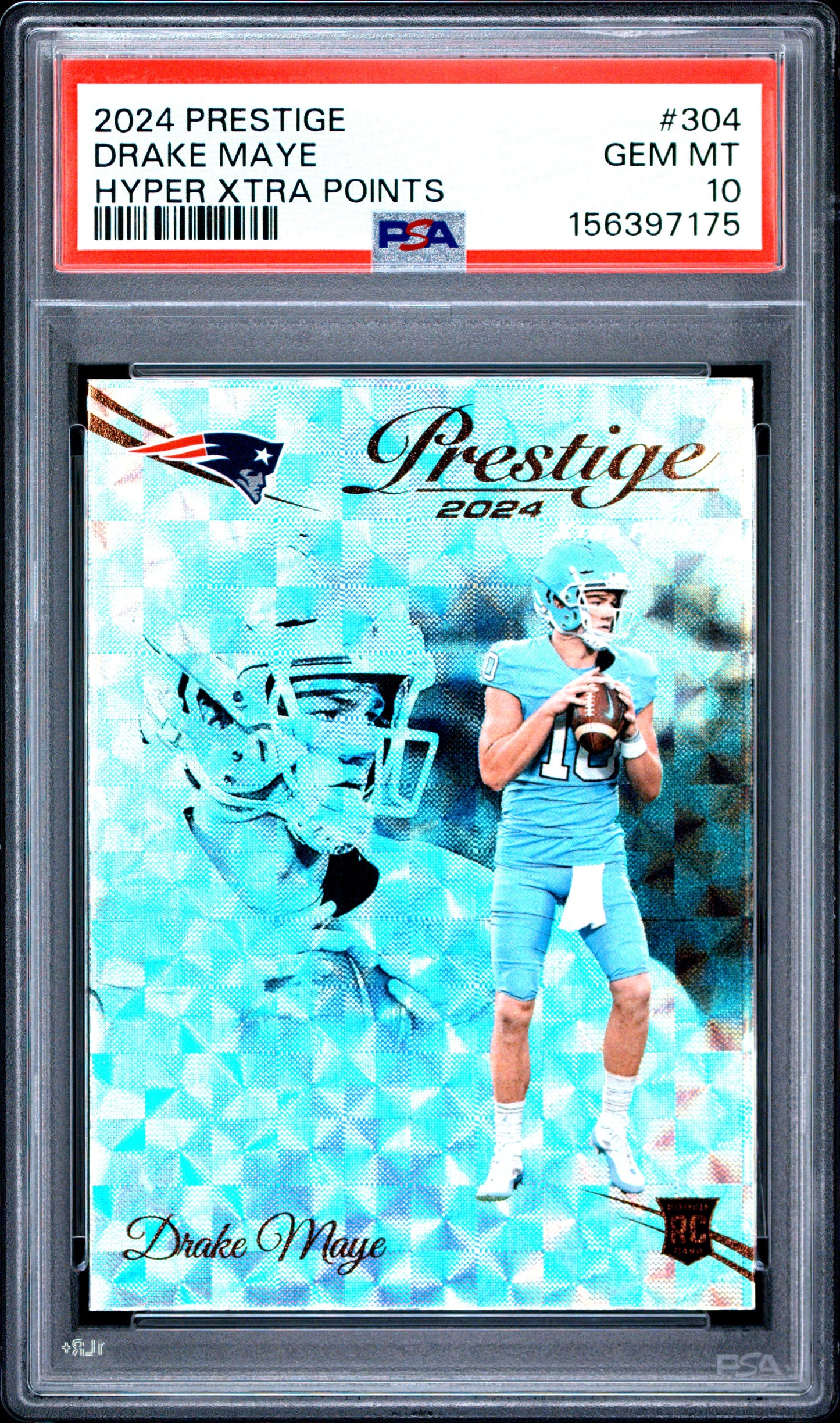 2024 Panini Prestige Hyper Xtra Points Drake Maye #304 Rookie PSA 10!💎