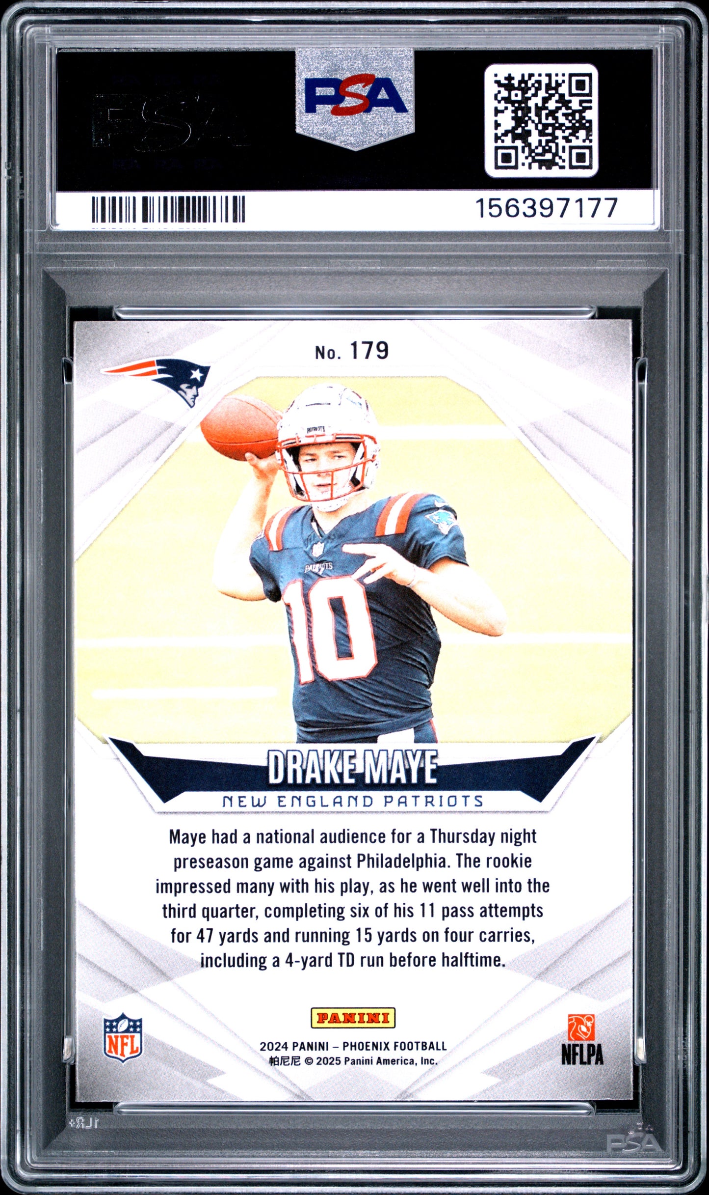 2024 PANINI PHOENIX 179 DRAKE MAYE [RC] PSA 9 NEW ENGLAND PATRIOTS