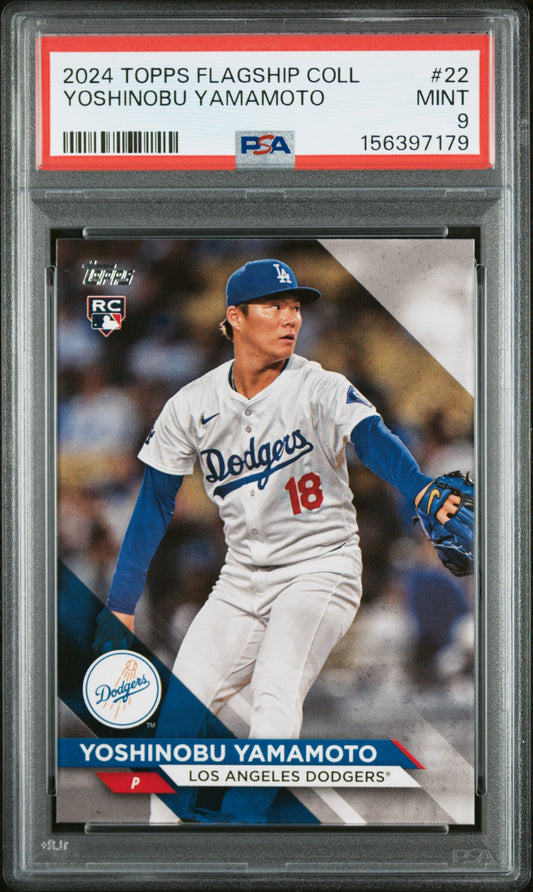 2024 Topps Flagship Collection Yoshinobu Yamamoto Rookie Card (RC) #22 - PSA 9!!