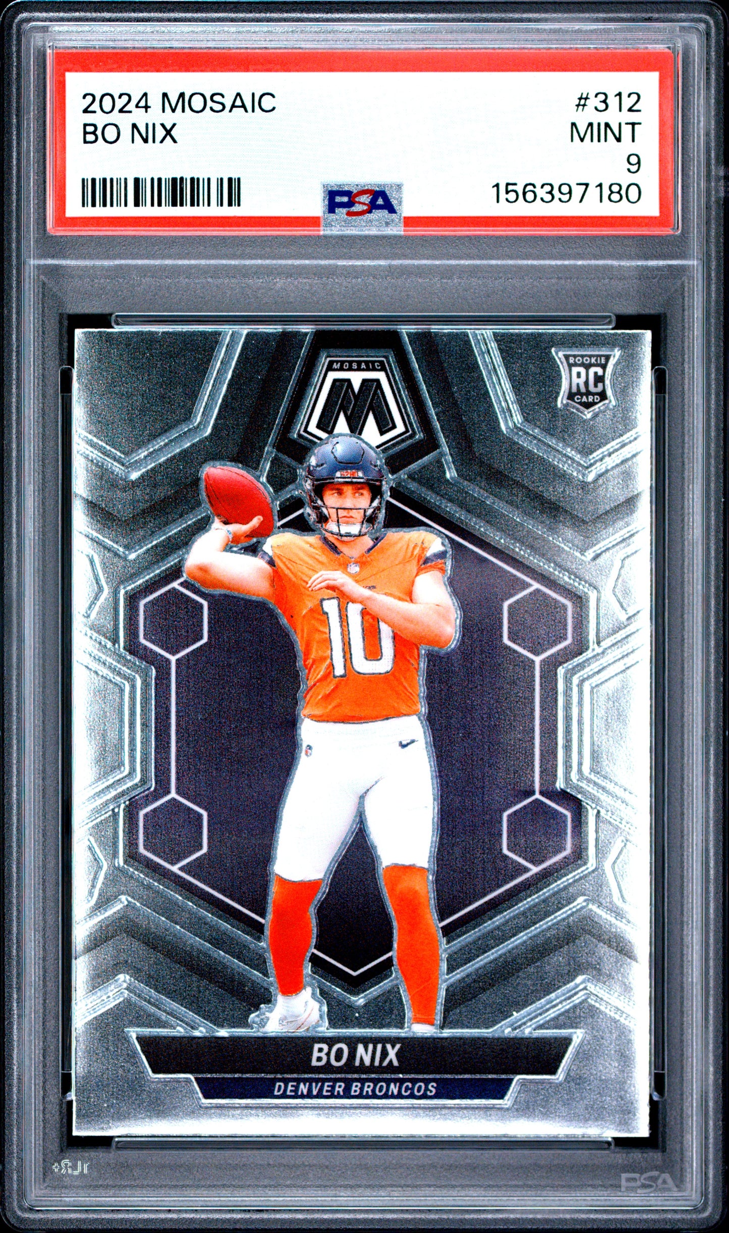 2024 Panini Mosaic - Bo Nix #312 Rookie (RC) PSA 9!