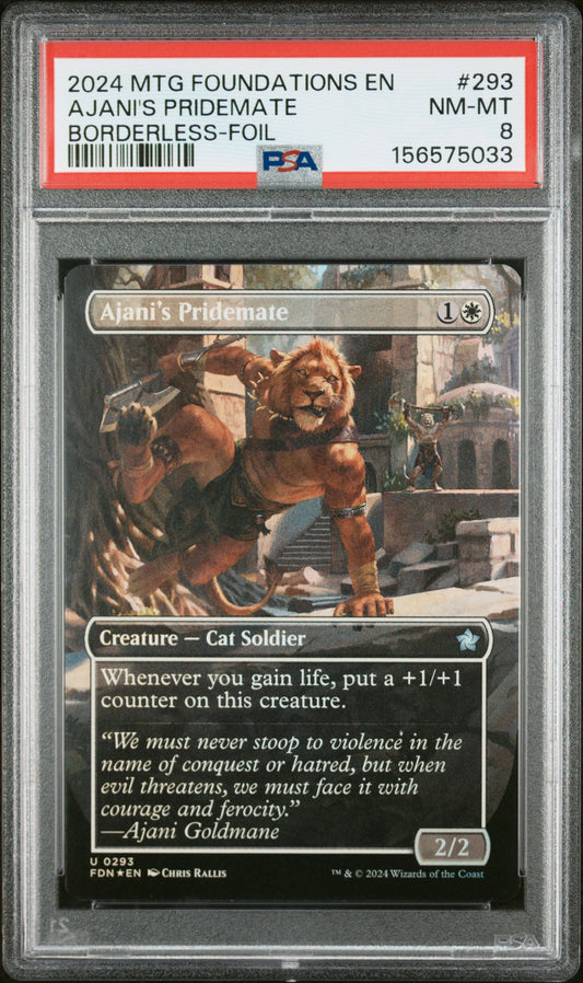 2024 MAGIC THE GATHERING FOUNDATIONS AJANI'S PRIDEMATE #283 PSA 8