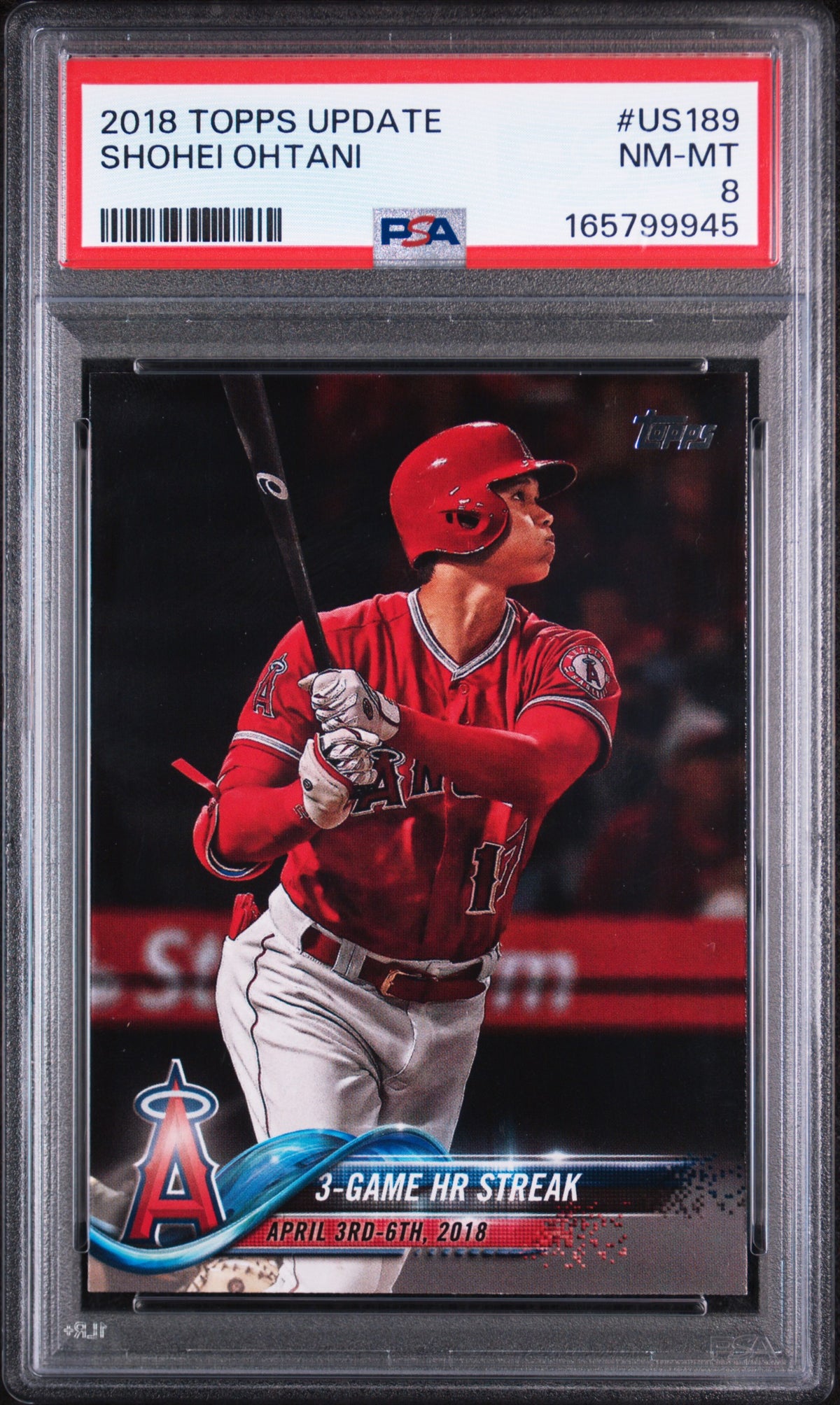 2018 TOPPS UPDATE US189 SHOHEI OHTANI PSA 8
