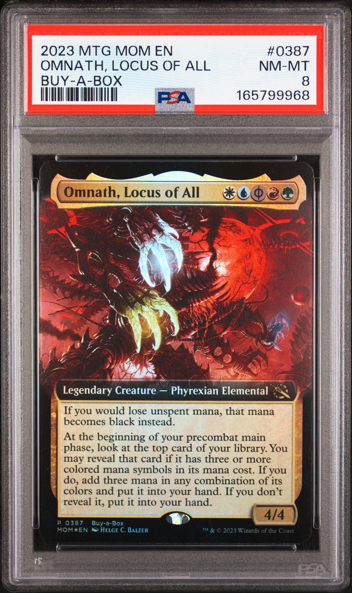 2023 MAGIC THE GATHERING MARCH OF THE MACHINE 0387 OMNATH, LOCUS OF ALL PSA 8
