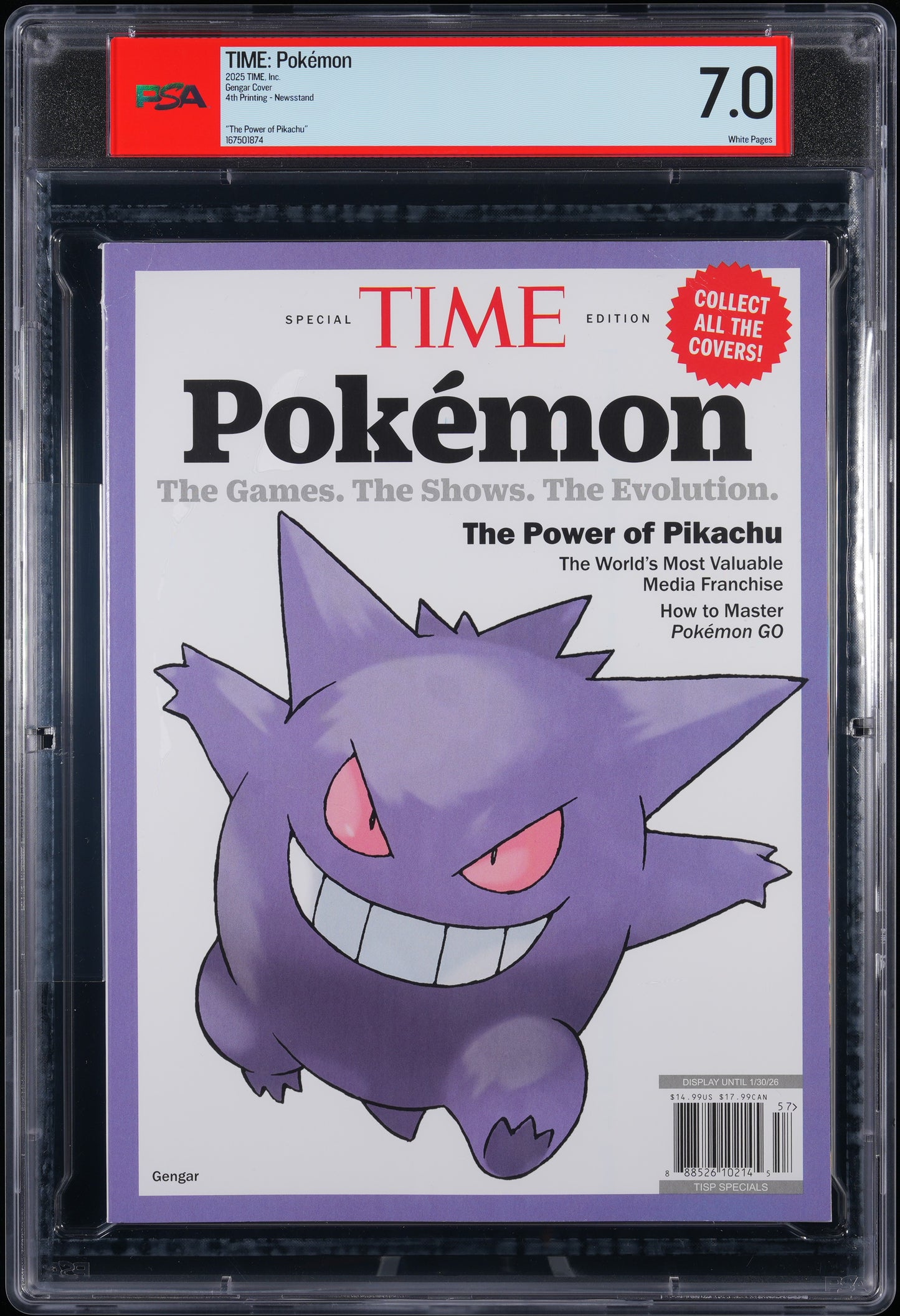 2025 TIME Magazine Special Edition Pokémon GENEGAR PSA 7.0
