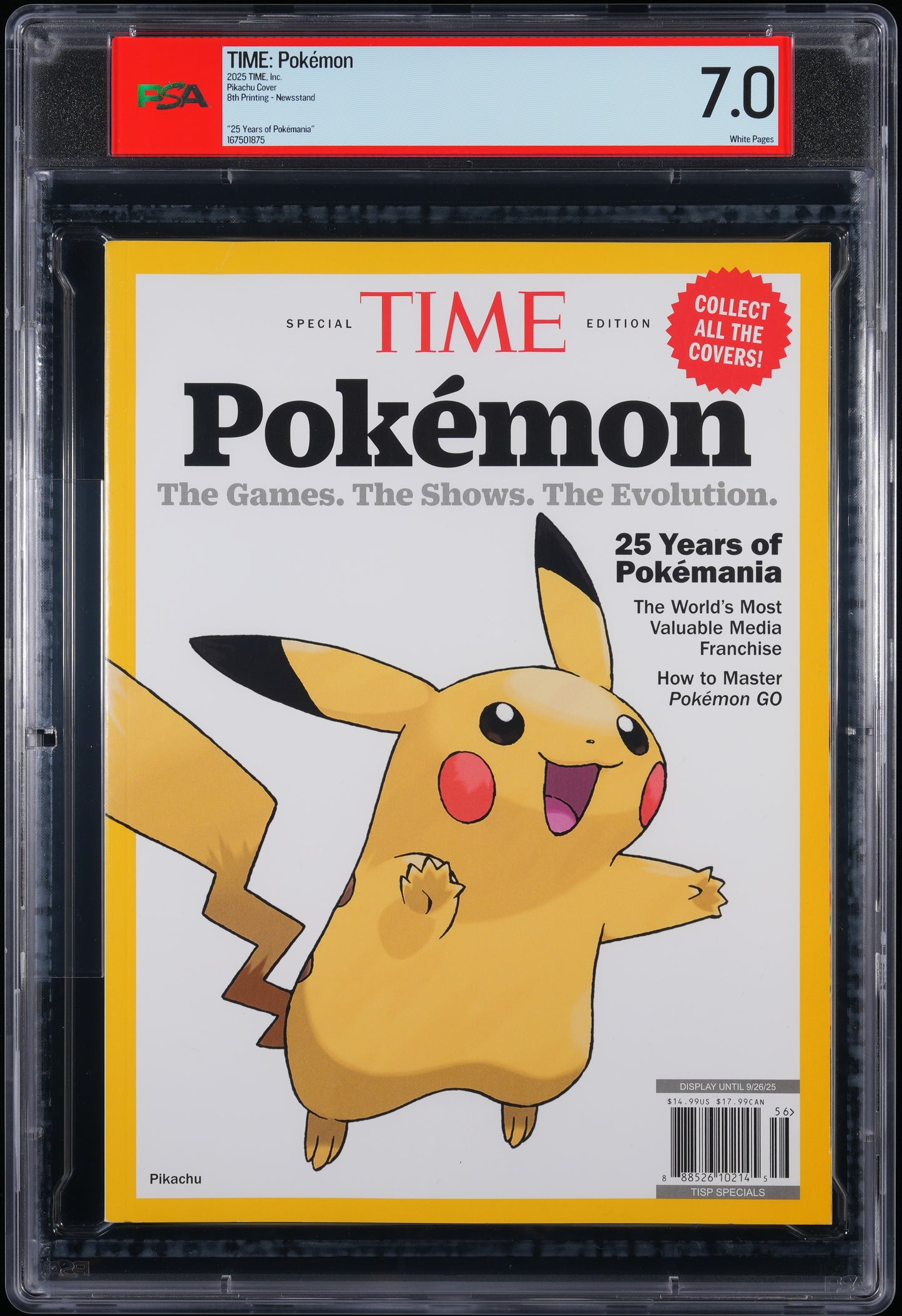 2025 TIME Magazine Special Edition Pokémon PIKACHU PSA 7.0