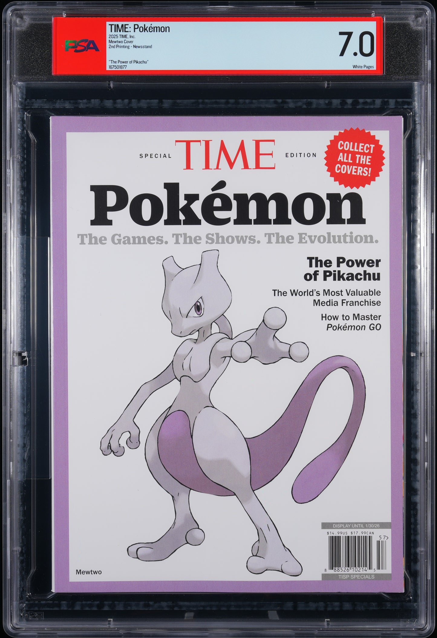 2025 TIME Magazine Special Edition Pokémon MEWTWO PSA 7.0