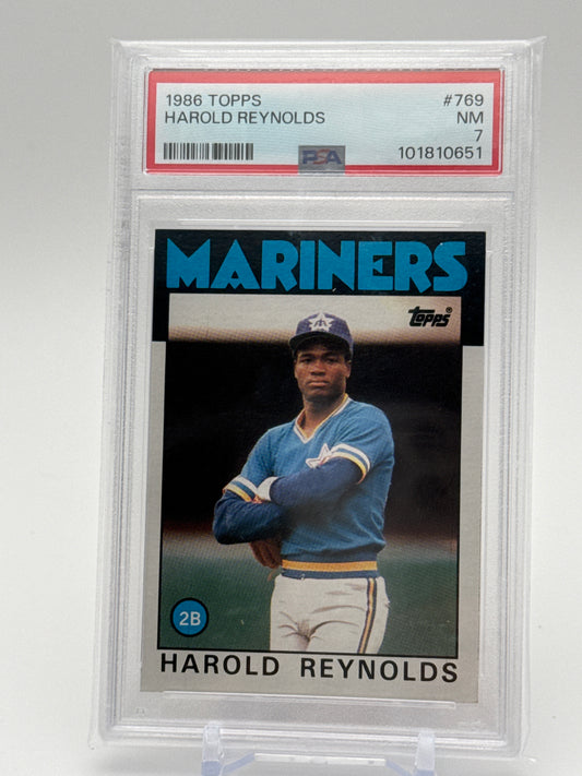 HAROLD REYNOLDS SEATTLE MARINERS 1986 TOPPS #769 PSA 7