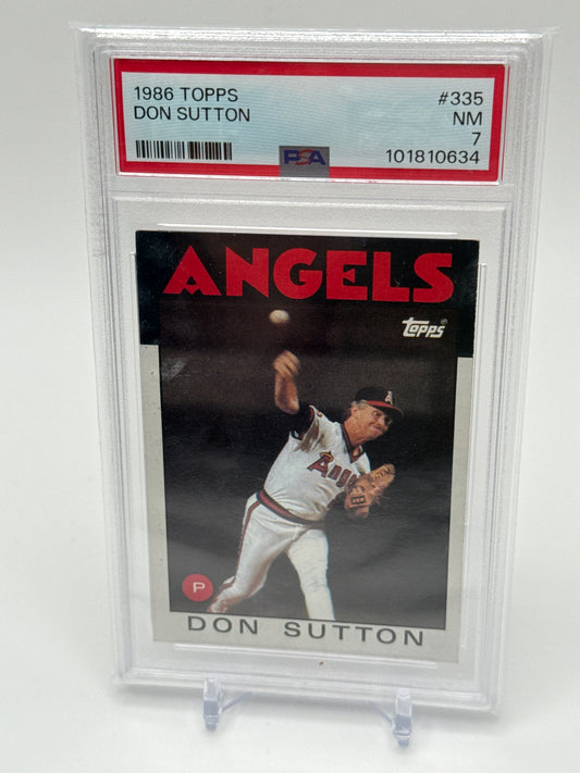 DON SUTTON CALIFORNIA ANGELS 1986 TOPPS #335 PSA 7